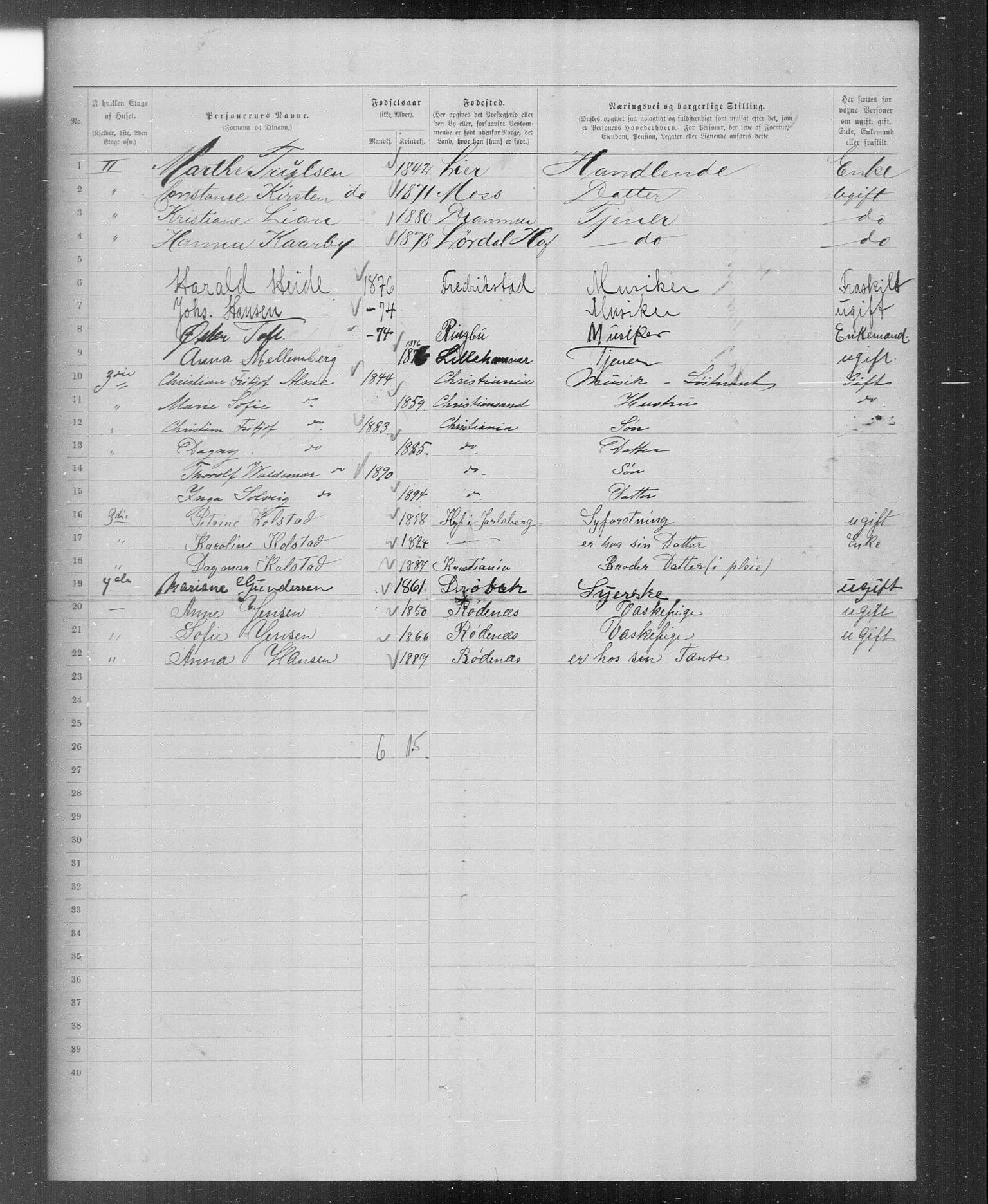 OBA, Municipal Census 1899 for Kristiania, 1899, p. 4816