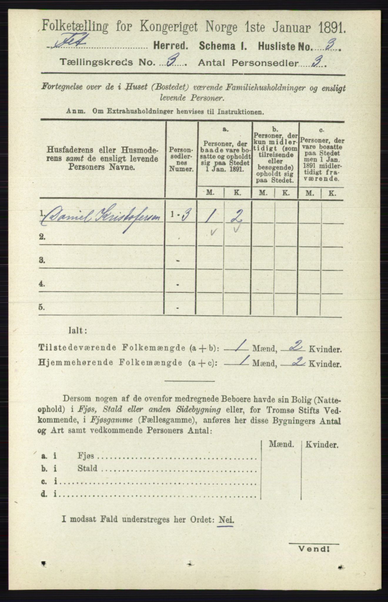 RA, 1891 census for 0227 Fet, 1891, p. 791