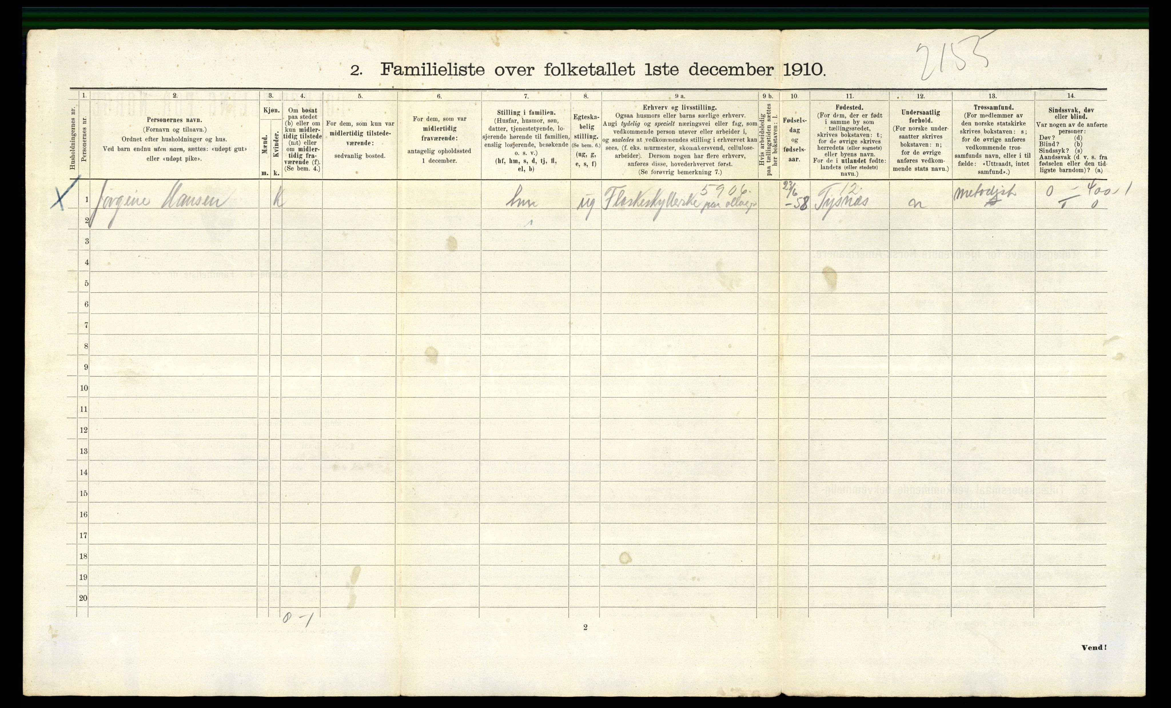 RA, 1910 census for Bergen, 1910, p. 25306