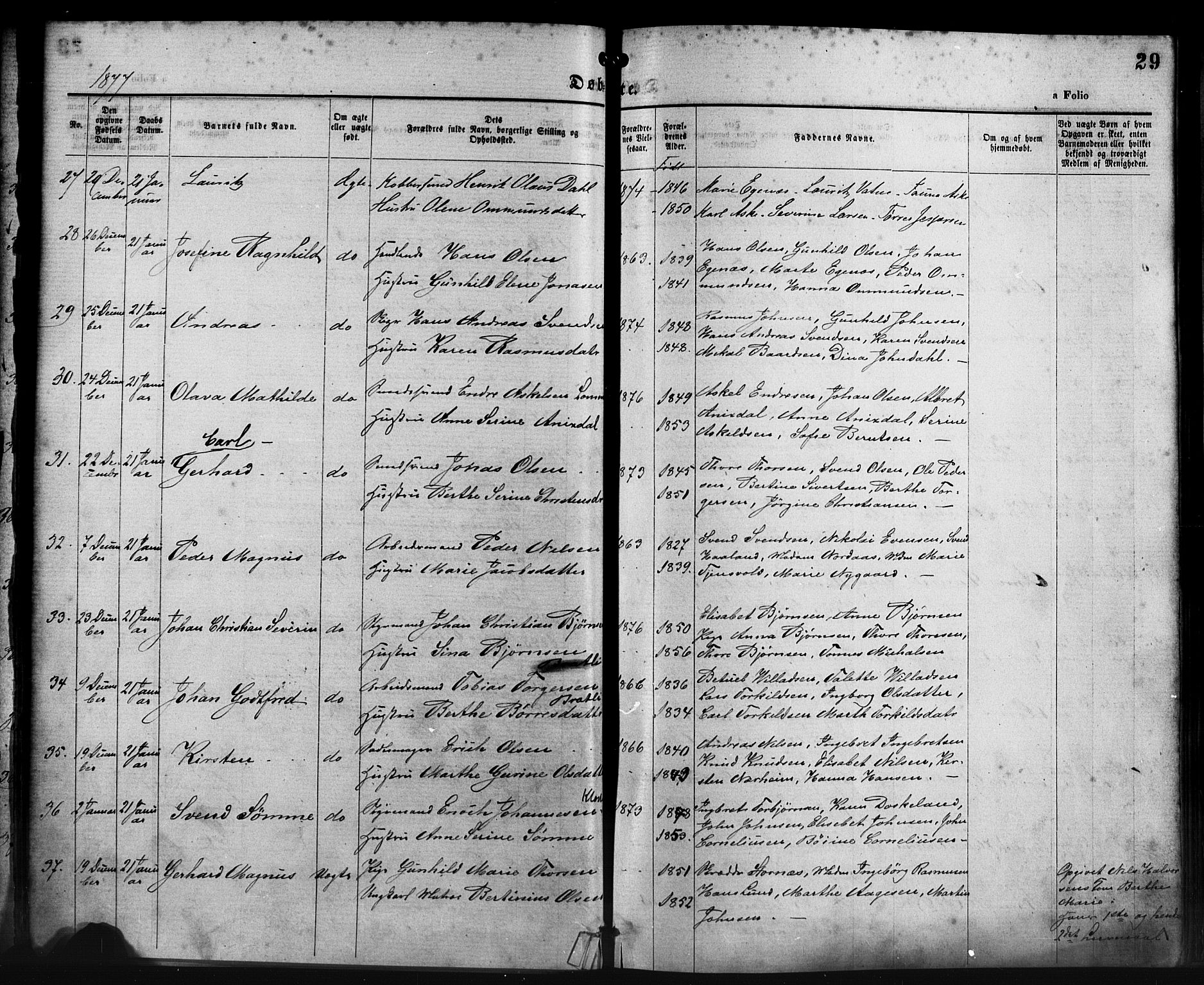 St. Petri sokneprestkontor, AV/SAST-A-101813/001/30/30BA/L0014: Parish register (official) no. A 14, 1876-1879, p. 29