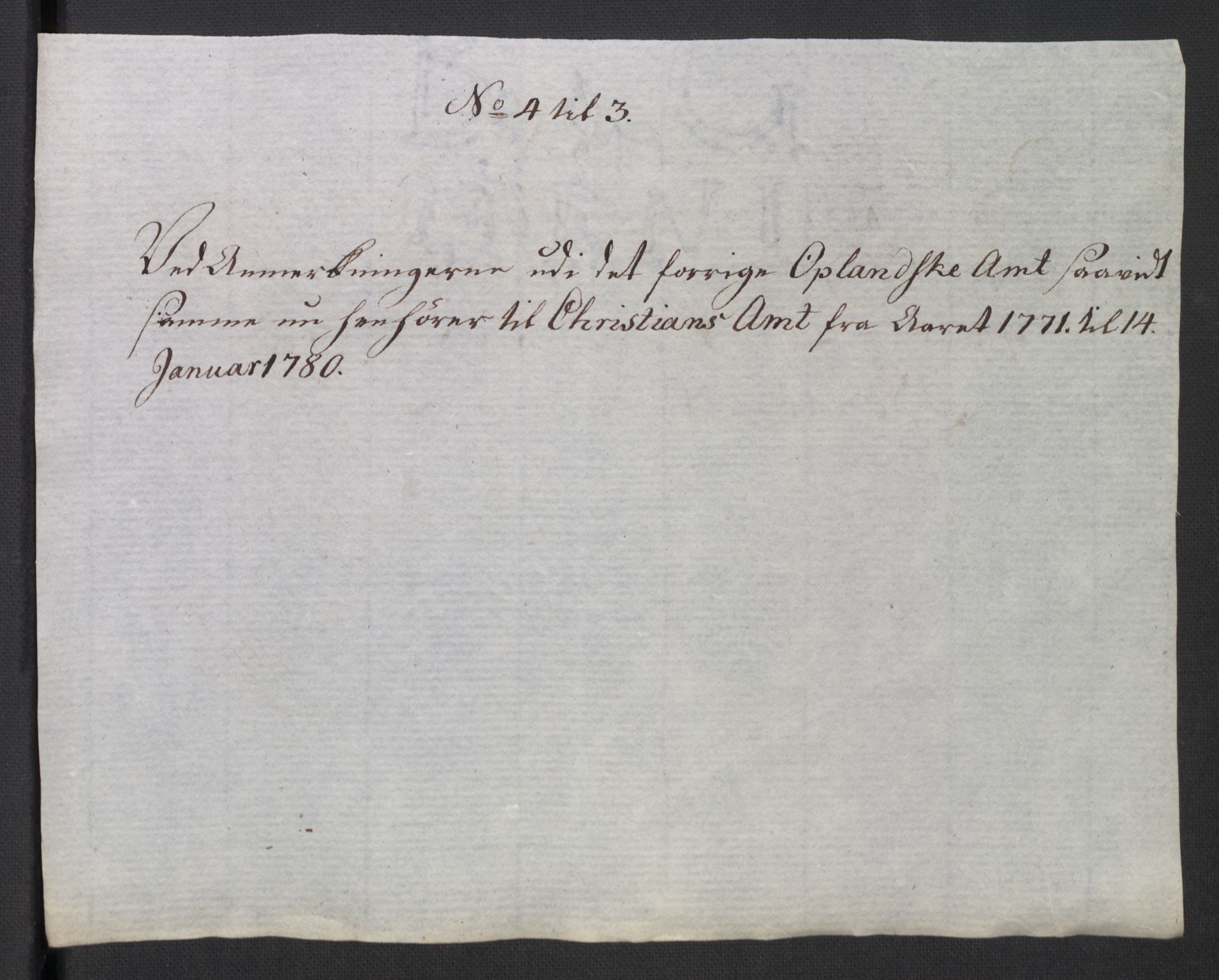 Rentekammeret inntil 1814, Reviderte regnskaper, Mindre regnskaper, AV/RA-EA-4068/Rb/L0014: Opplands amt, 1771-1779, p. 933