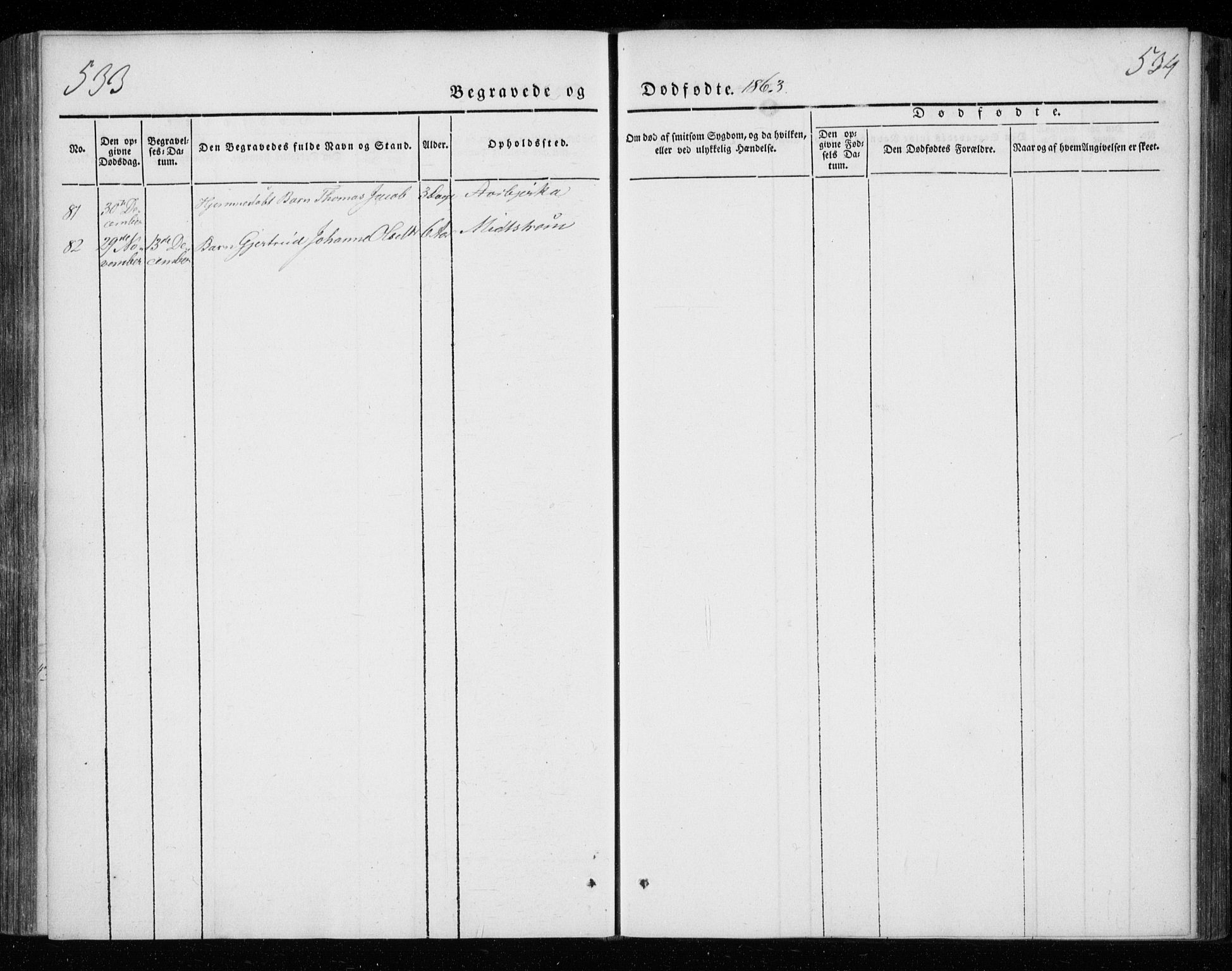 Ministerialprotokoller, klokkerbøker og fødselsregistre - Nordland, AV/SAT-A-1459/825/L0355: Parish register (official) no. 825A09, 1842-1863, p. 533-534