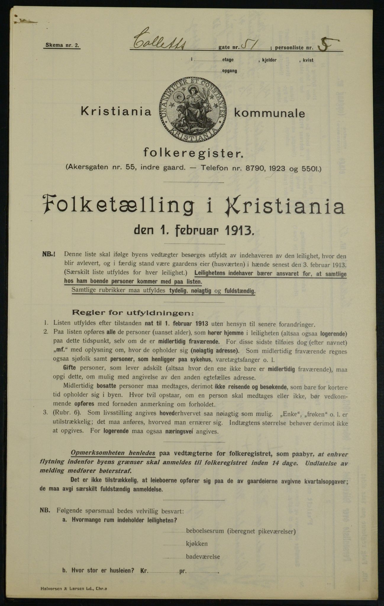 OBA, Municipal Census 1913 for Kristiania, 1913, p. 13311