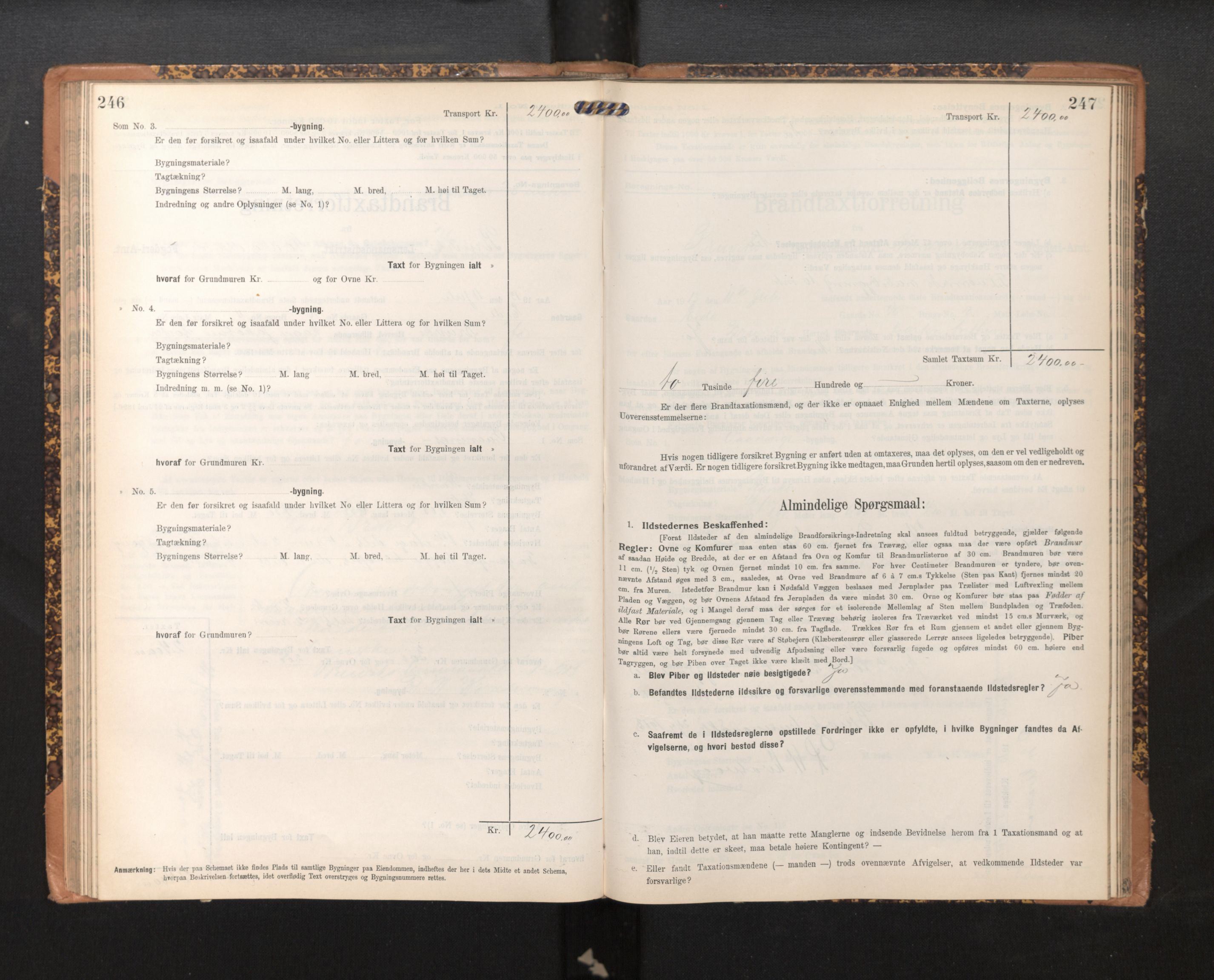 Lensmannen i Bruvik, AV/SAB-A-31301/0012/L0007: Branntakstprotokoll, skjematakst, 1906-1918, p. 246-247