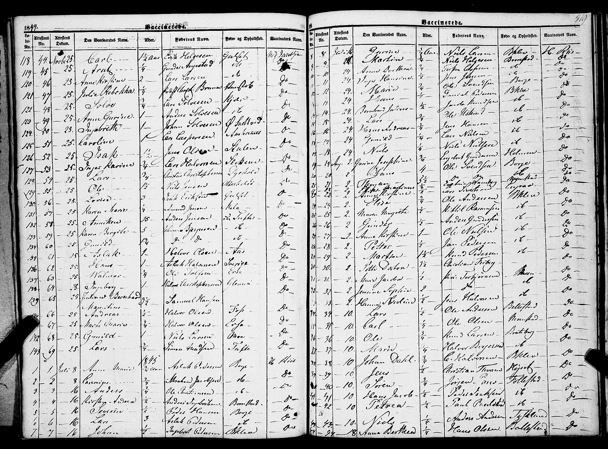 Gjerpen kirkebøker, SAKO/A-265/F/Fa/L0007b: Parish register (official) no. I 7B, 1834-1857, p. 419