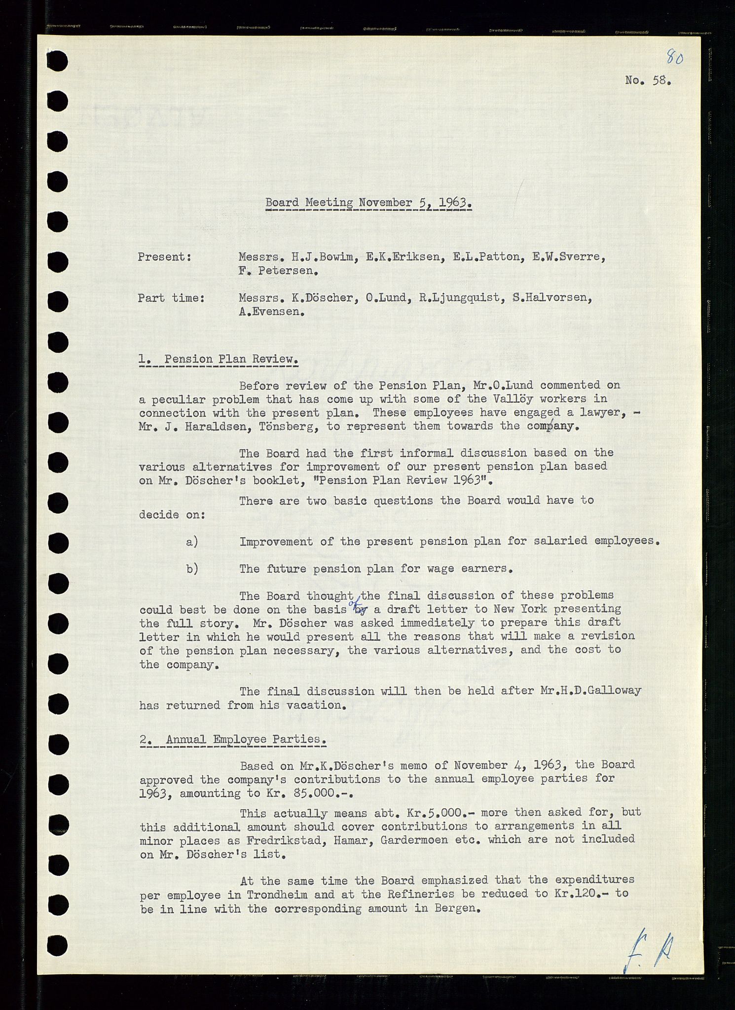 Pa 0982 - Esso Norge A/S, AV/SAST-A-100448/A/Aa/L0001/0004: Den administrerende direksjon Board minutes (styrereferater) / Den administrerende direksjon Board minutes (styrereferater), 1963-1964, p. 181