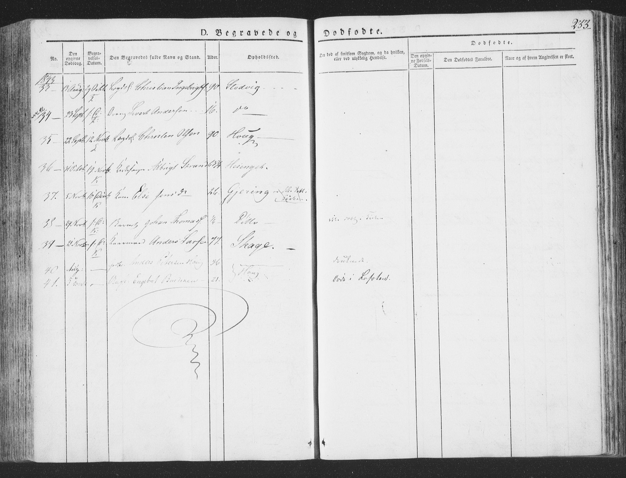 Ministerialprotokoller, klokkerbøker og fødselsregistre - Nord-Trøndelag, SAT/A-1458/780/L0639: Parish register (official) no. 780A04, 1830-1844, p. 233