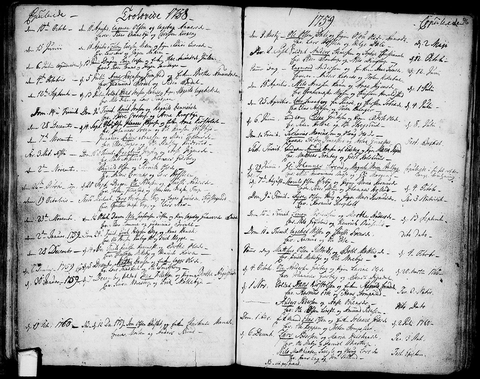 Rakkestad prestekontor Kirkebøker, SAO/A-2008/F/Fa/L0003: Parish register (official) no. I 3, 1752-1777, p. 96