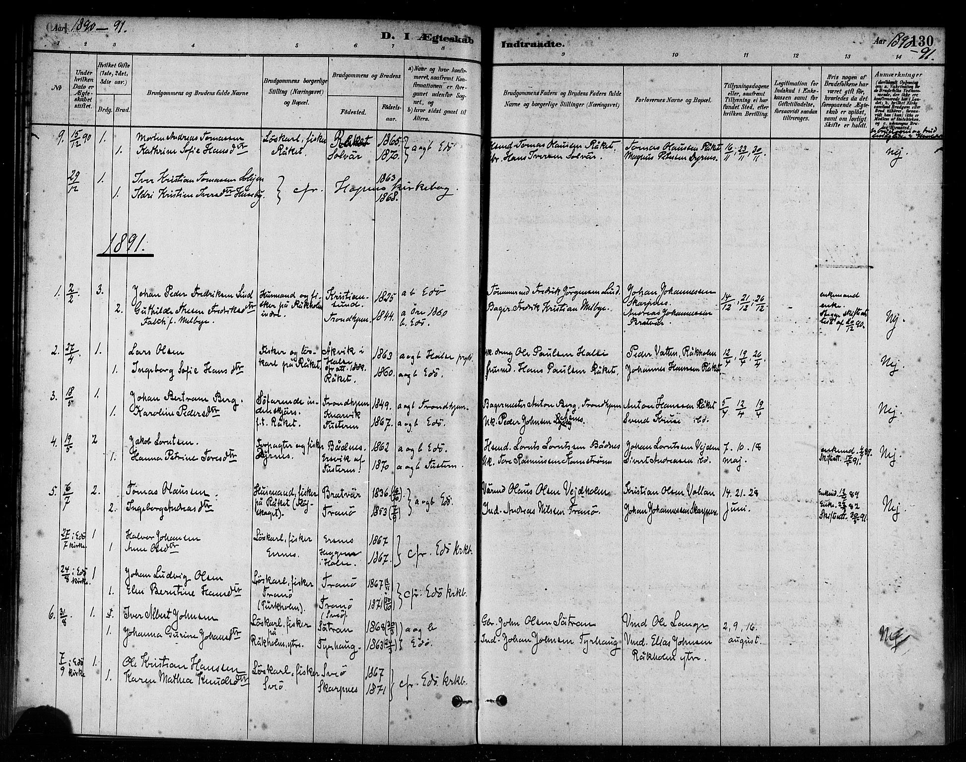 Ministerialprotokoller, klokkerbøker og fødselsregistre - Møre og Romsdal, AV/SAT-A-1454/582/L0947: Parish register (official) no. 582A01, 1880-1900, p. 130