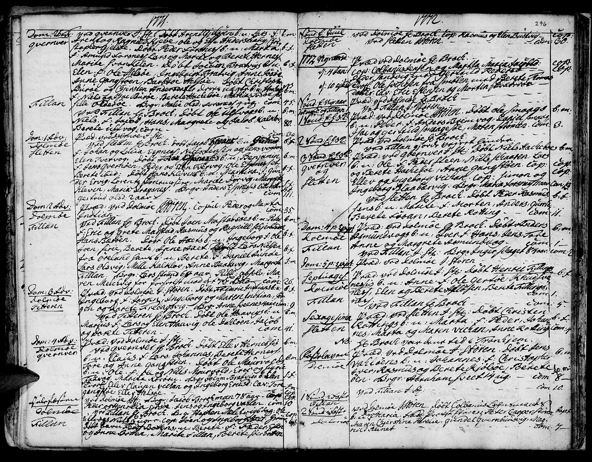 Ministerialprotokoller, klokkerbøker og fødselsregistre - Sør-Trøndelag, SAT/A-1456/634/L0525: Parish register (official) no. 634A01, 1736-1775, p. 296