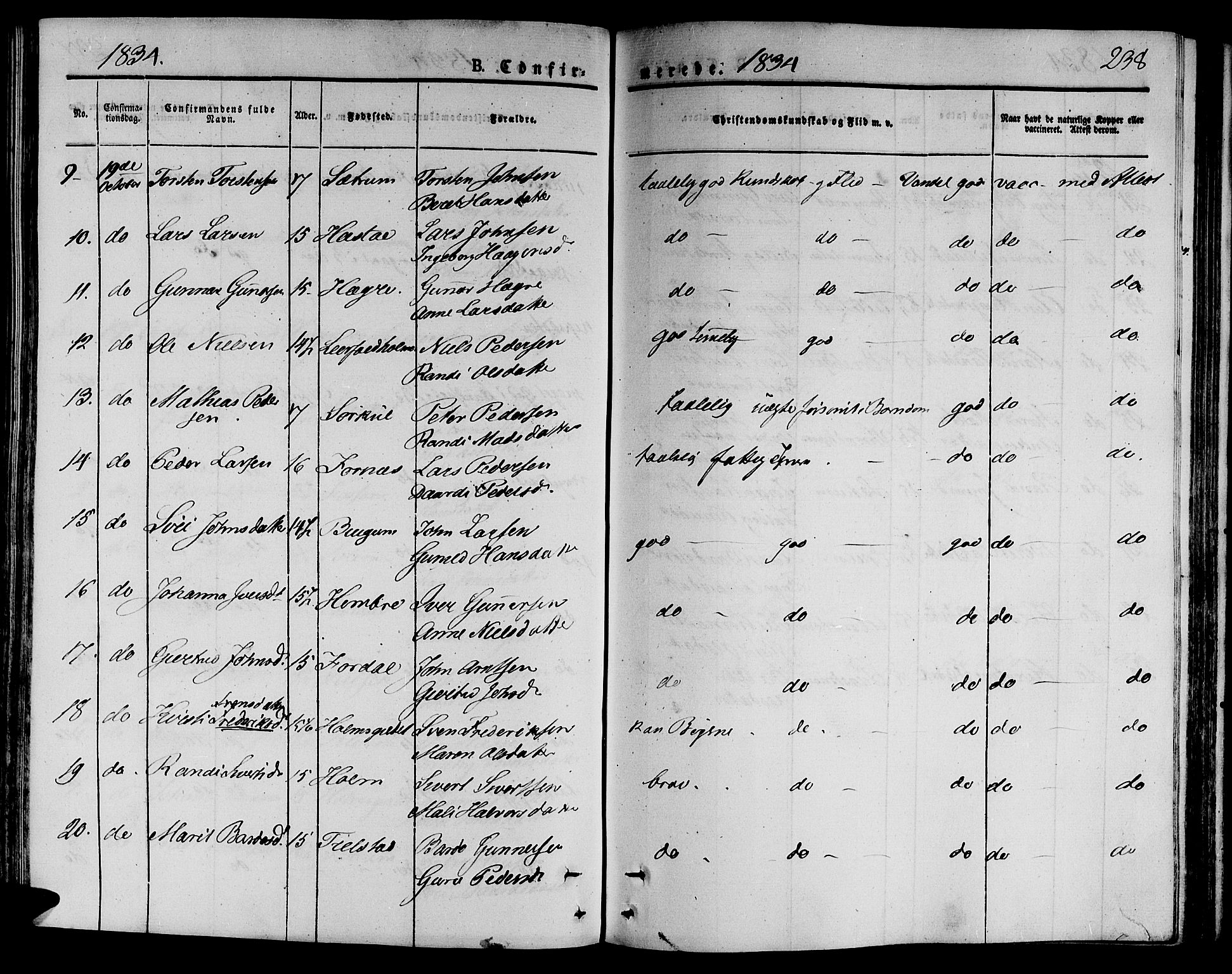 Ministerialprotokoller, klokkerbøker og fødselsregistre - Nord-Trøndelag, AV/SAT-A-1458/709/L0071: Parish register (official) no. 709A11, 1833-1844, p. 238