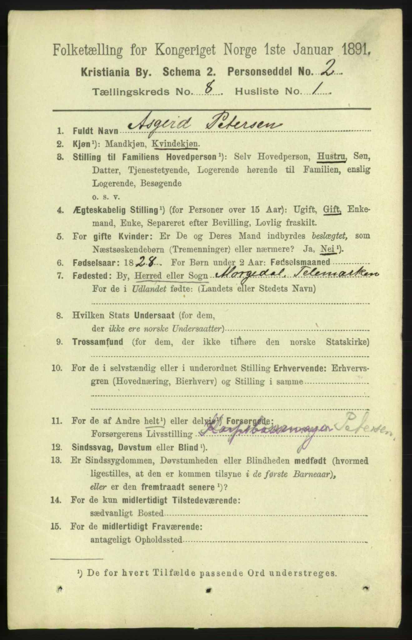 RA, 1891 census for 0301 Kristiania, 1891, p. 3332