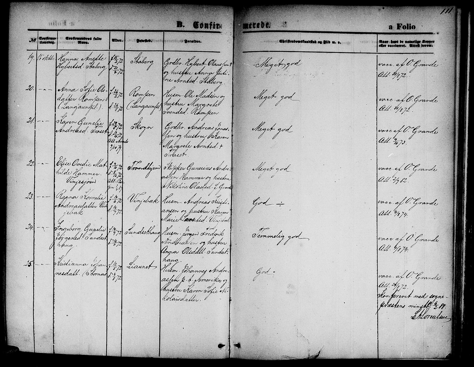 Ministerialprotokoller, klokkerbøker og fødselsregistre - Nord-Trøndelag, SAT/A-1458/733/L0326: Parish register (copy) no. 733C01, 1871-1887, p. 111