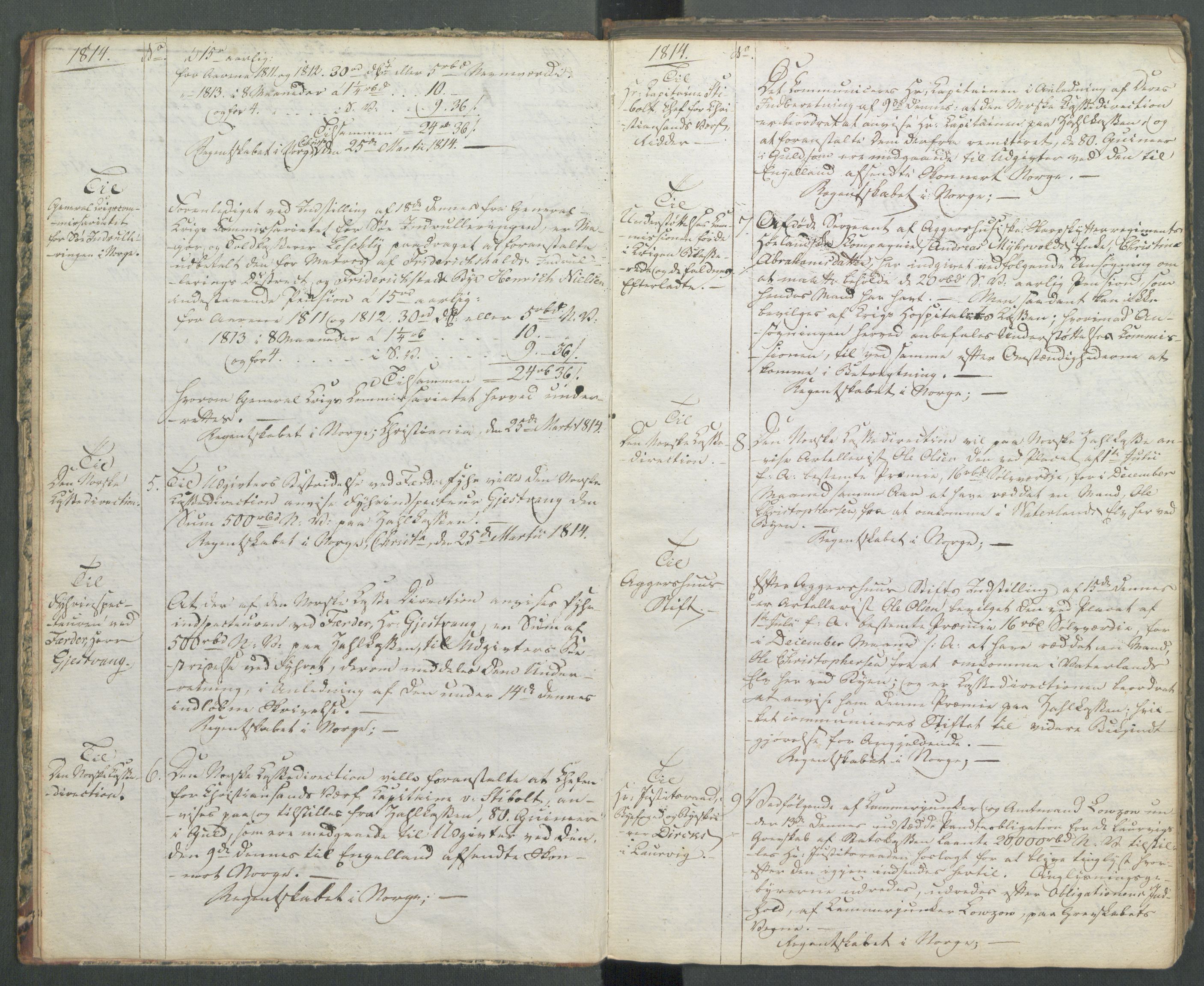 Departementene i 1814, AV/RA-S-3899/Fa/L0004: 1. byrå - Kopibok B 1-370, 1814, p. 4