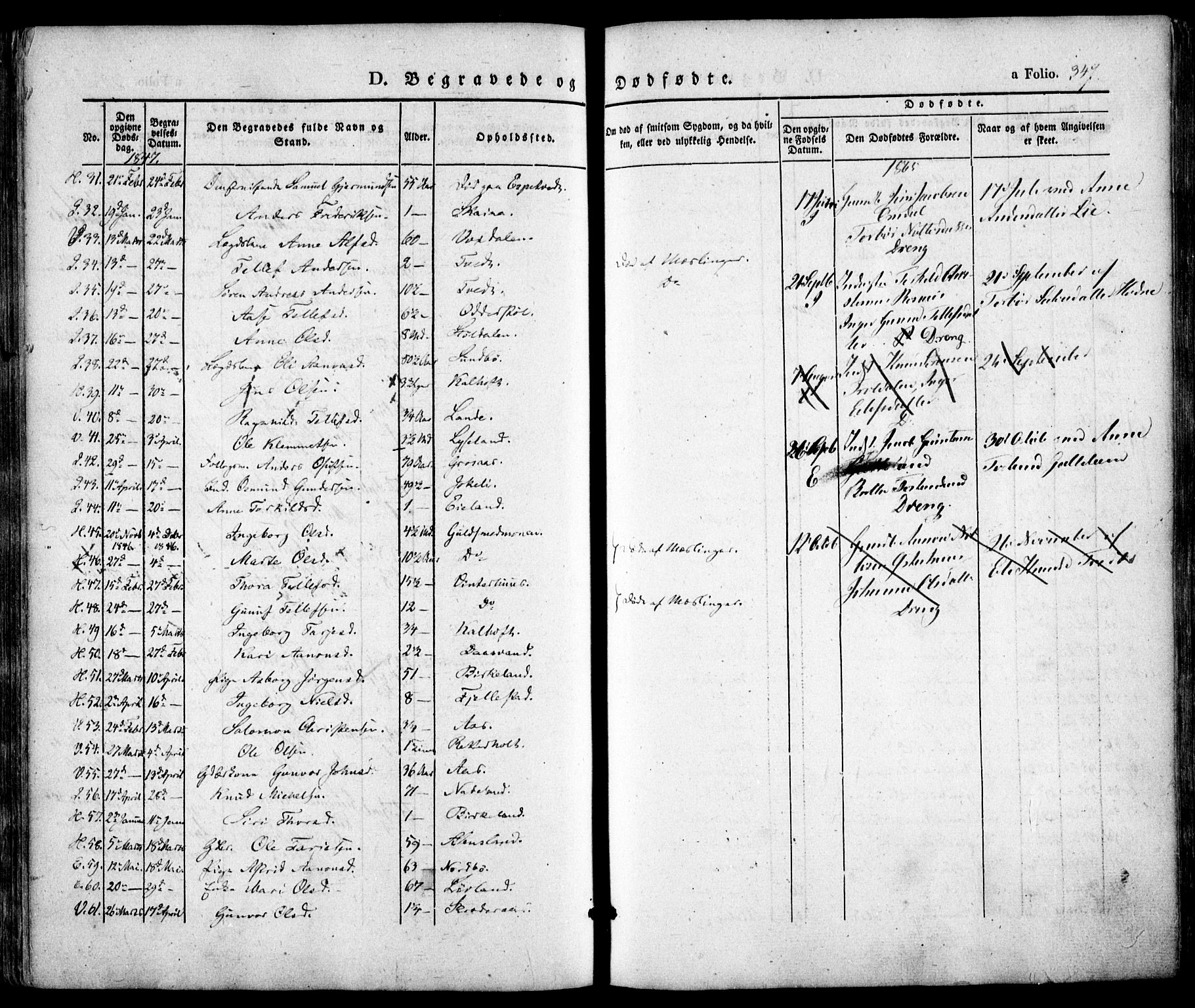 Evje sokneprestkontor, AV/SAK-1111-0008/F/Fa/Faa/L0005: Parish register (official) no. A 5, 1843-1865, p. 347