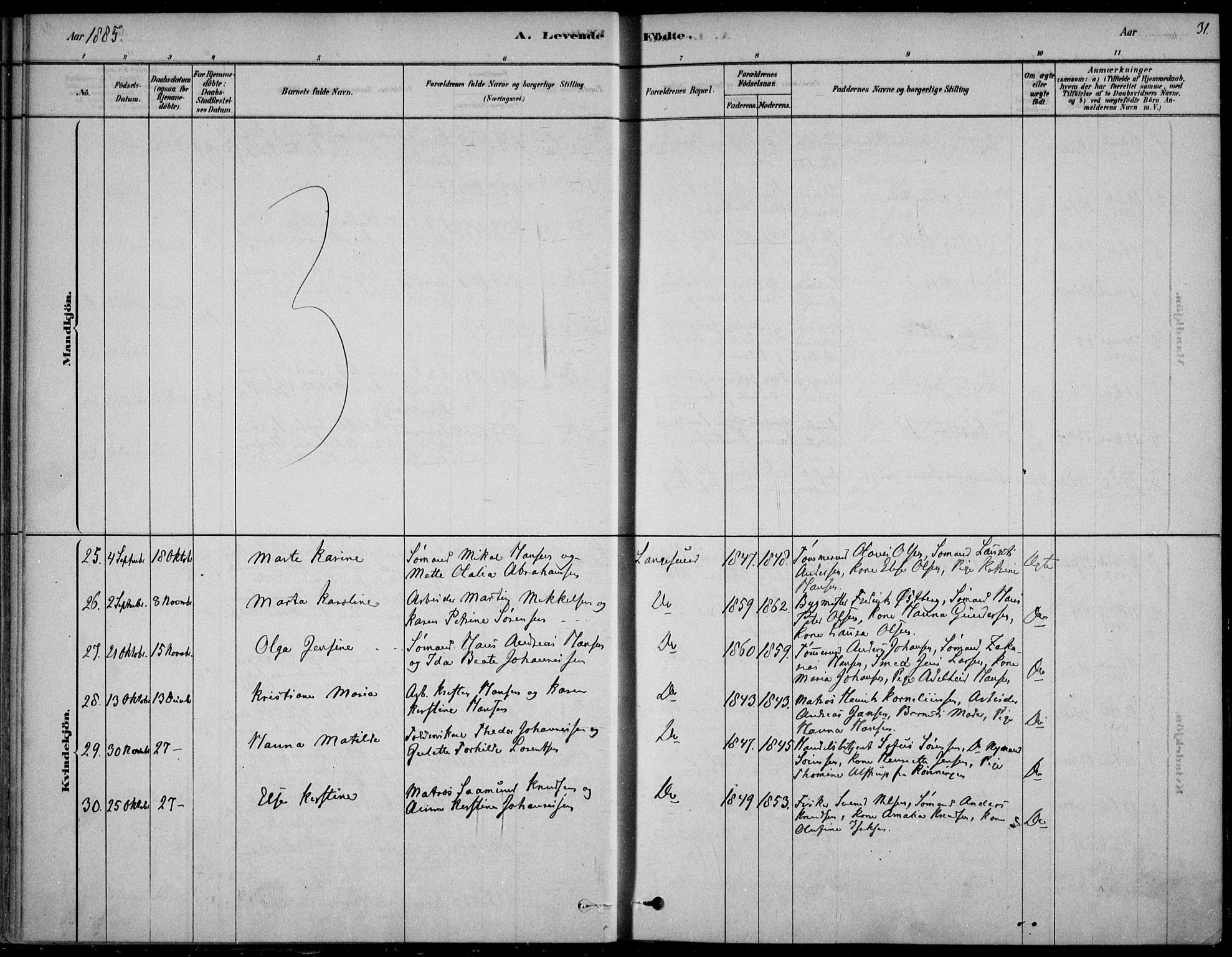 Langesund kirkebøker, AV/SAKO-A-280/F/Fa/L0002: Parish register (official) no. 2, 1878-1892, p. 31