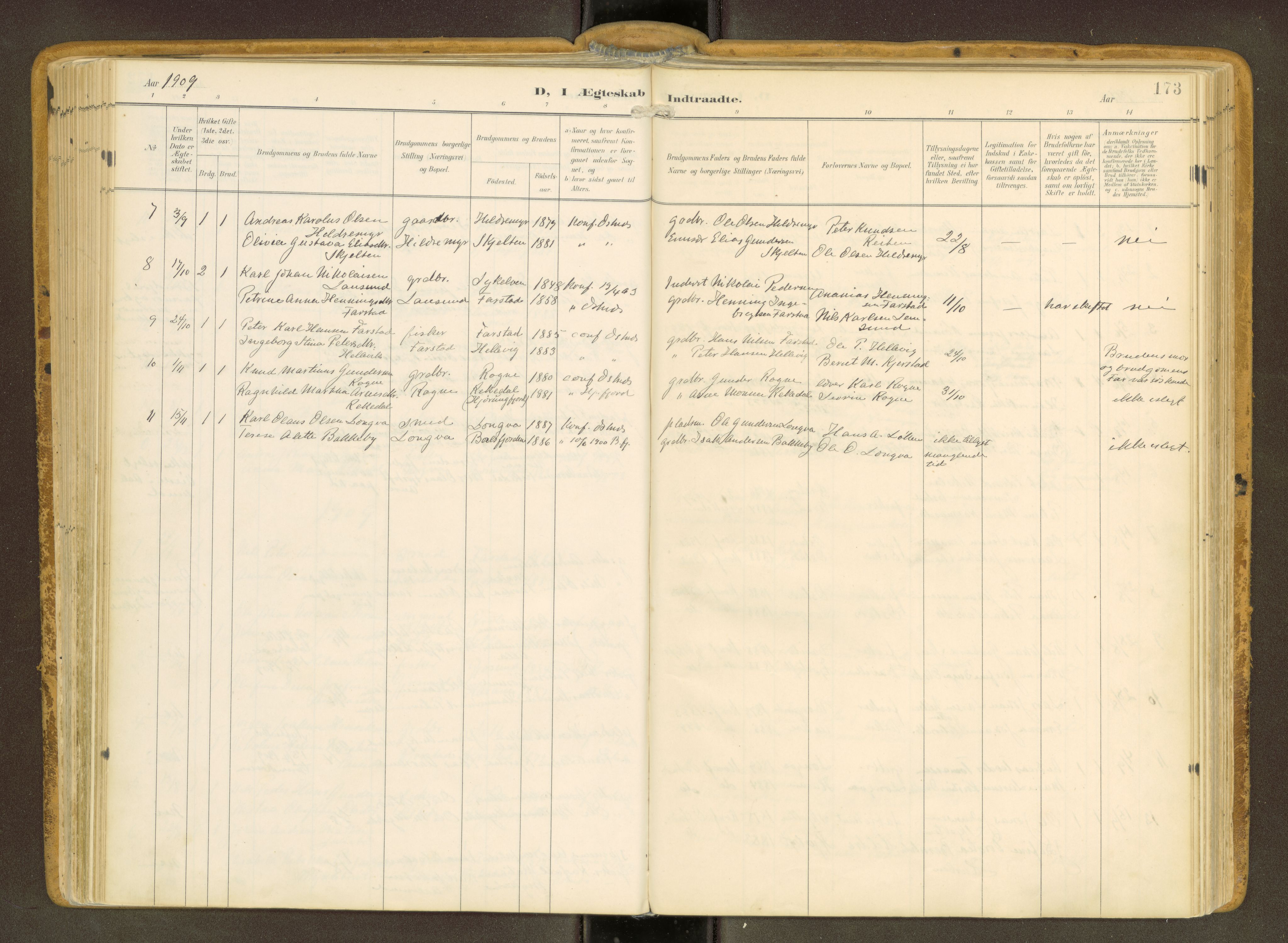 Ministerialprotokoller, klokkerbøker og fødselsregistre - Møre og Romsdal, AV/SAT-A-1454/536/L0517: Parish register (official) no. 536A--, 1897-1917, p. 173