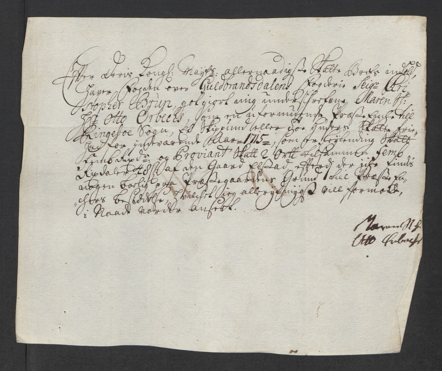 Rentekammeret inntil 1814, Reviderte regnskaper, Fogderegnskap, AV/RA-EA-4092/R17/L1184: Fogderegnskap Gudbrandsdal, 1715, p. 185