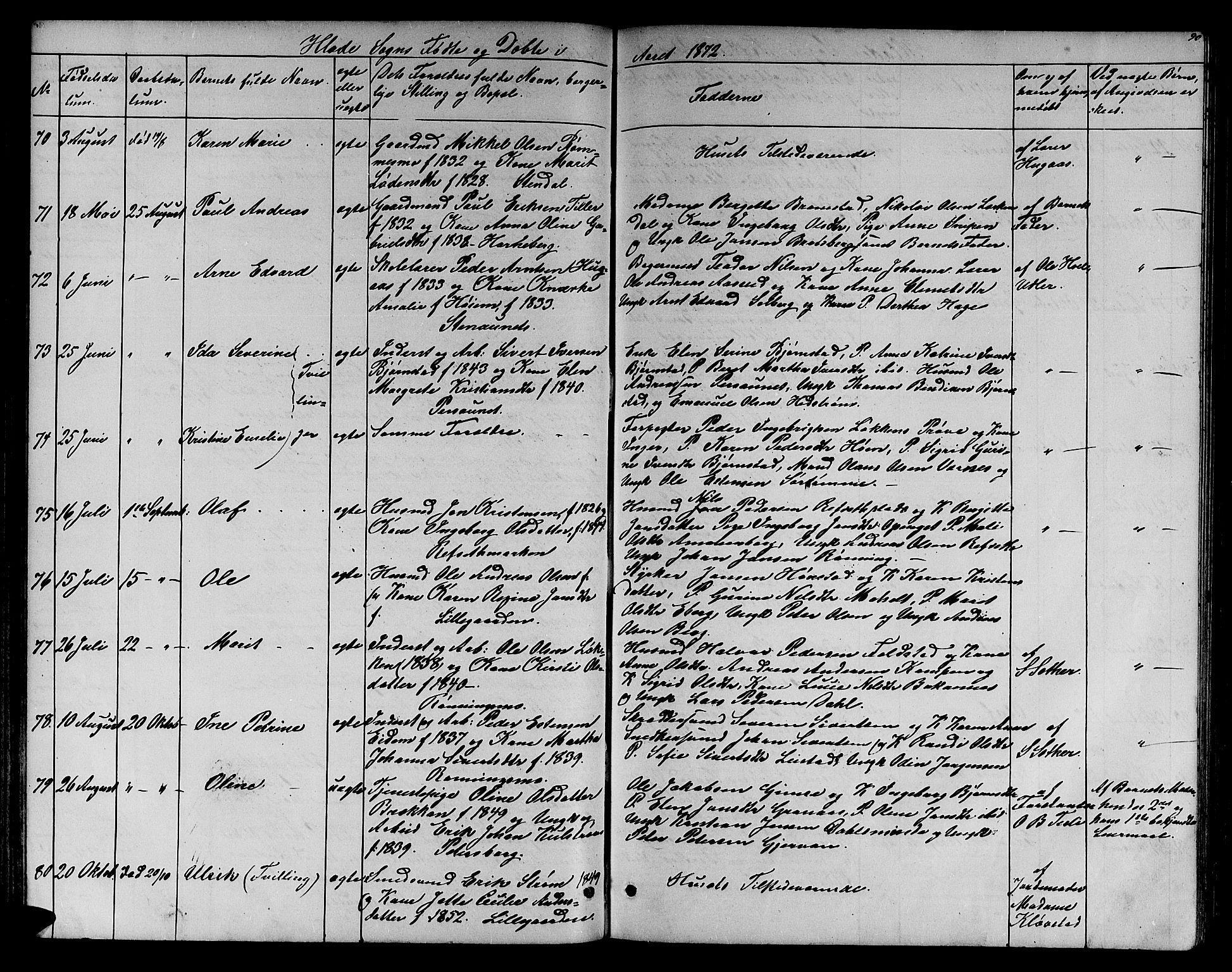 Ministerialprotokoller, klokkerbøker og fødselsregistre - Sør-Trøndelag, SAT/A-1456/606/L0311: Parish register (copy) no. 606C07, 1860-1877, p. 90