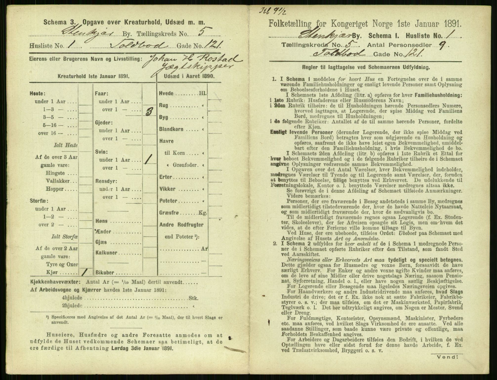 RA, 1891 census for 1702 Steinkjer, 1891, p. 1719