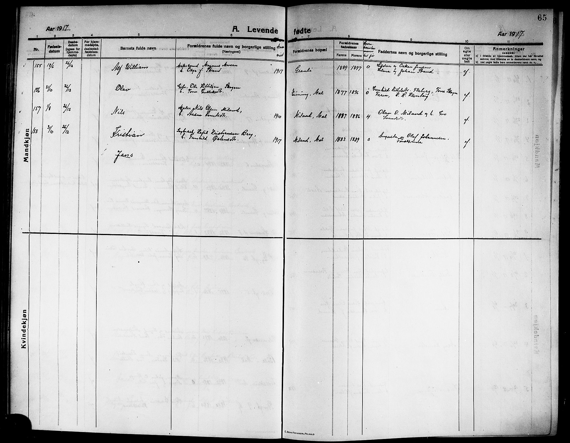 Rjukan kirkebøker, SAKO/A-294/G/Ga/L0002: Parish register (copy) no. 2, 1913-1920, p. 65