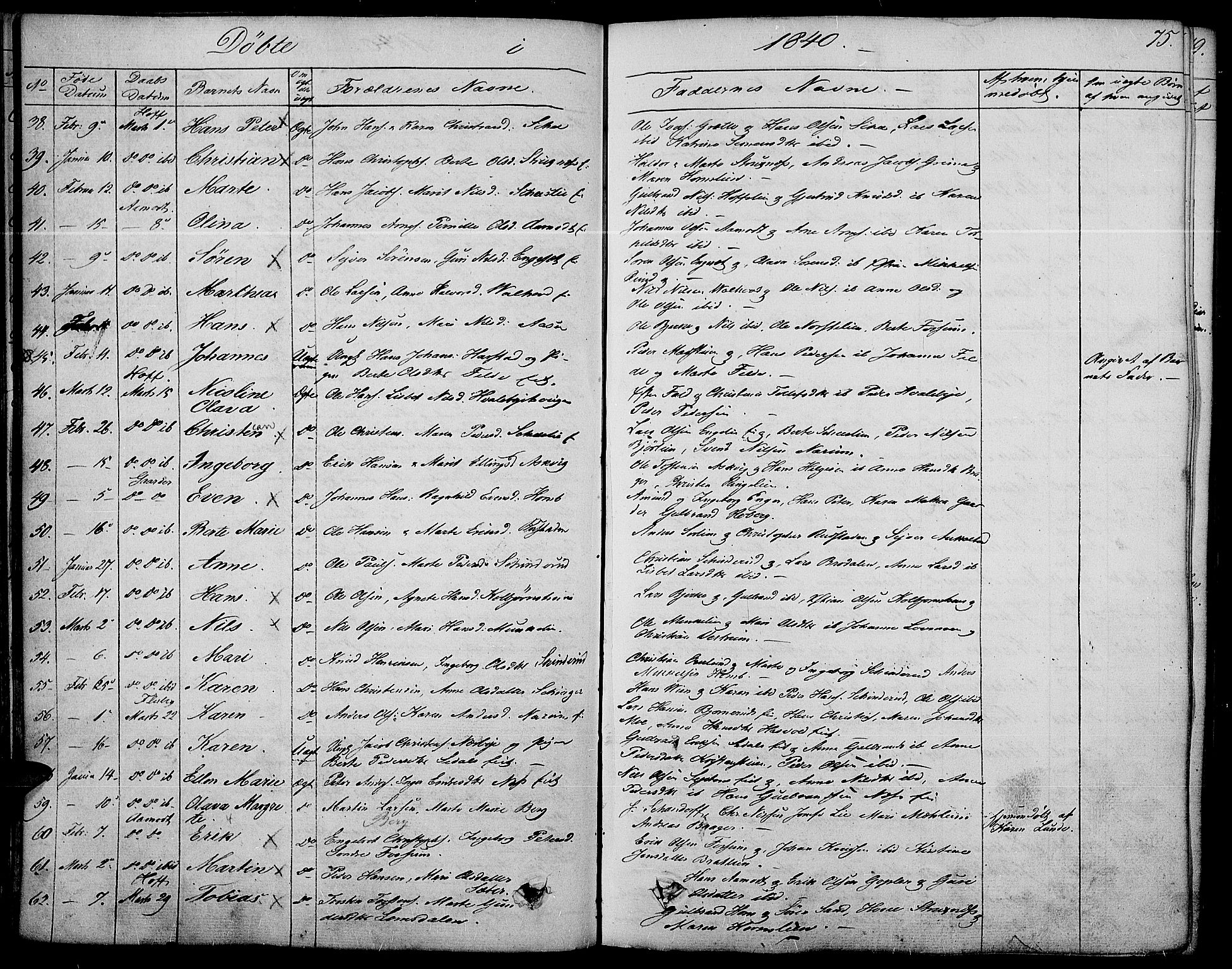 Land prestekontor, AV/SAH-PREST-120/H/Ha/Haa/L0008: Parish register (official) no. 8, 1830-1846, p. 75