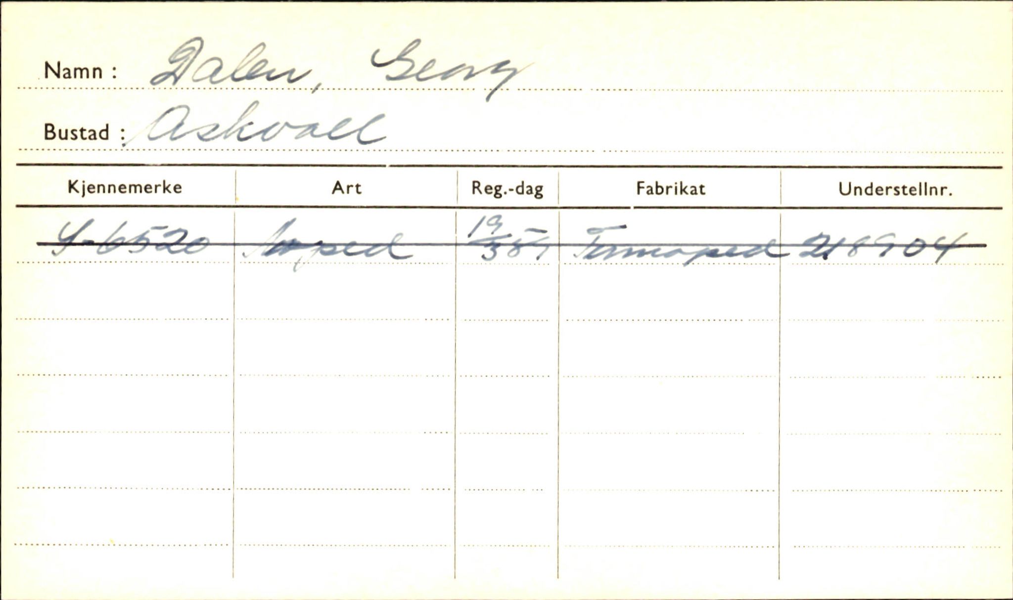 Statens vegvesen, Sogn og Fjordane vegkontor, AV/SAB-A-5301/4/F/L0001C: Eigarregister Fjordane til 1.6.1961, 1930-1961, p. 650