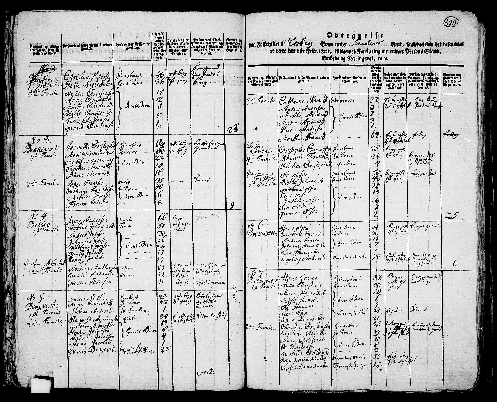 RA, 1801 census for 0125P Eidsberg, 1801, p. 379b-380a