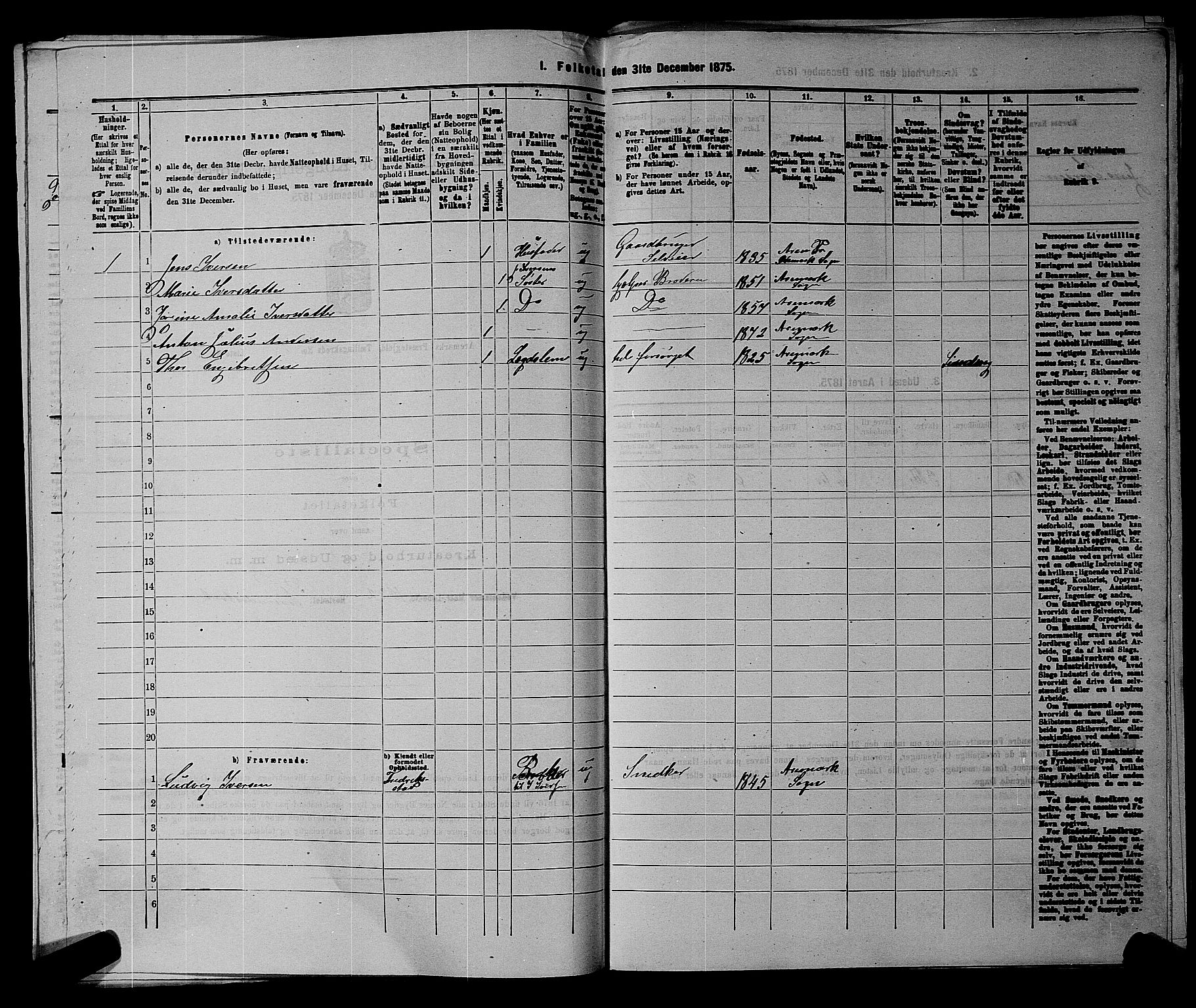 RA, 1875 census for 0118P Aremark, 1875, p. 145