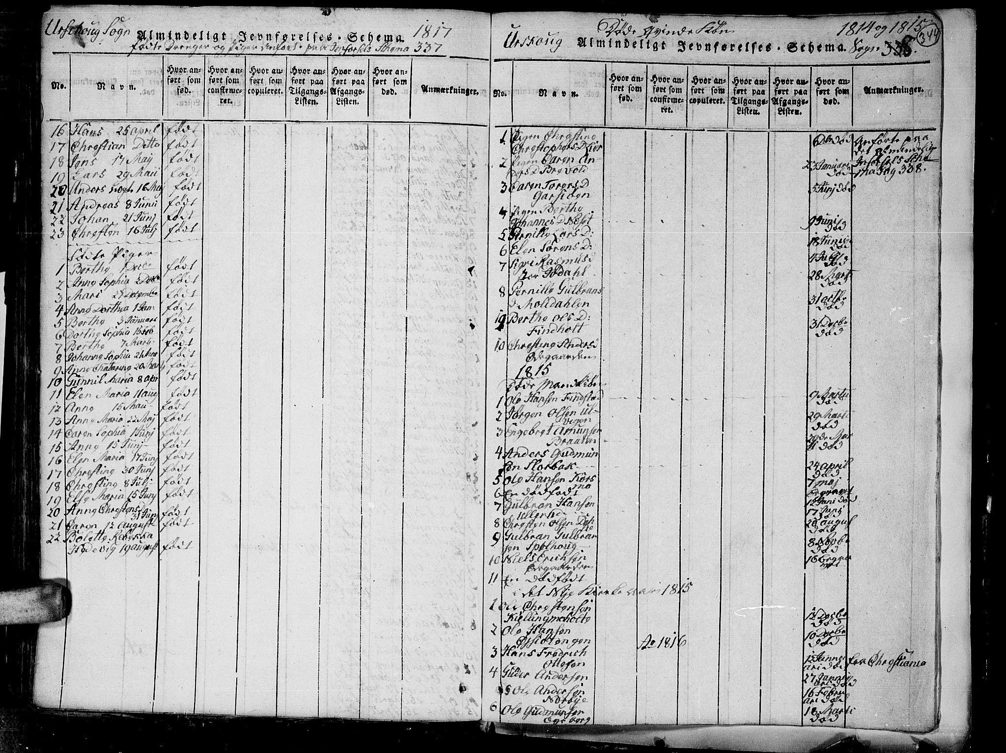 Aurskog prestekontor Kirkebøker, SAO/A-10304a/G/Ga/L0001: Parish register (copy) no. I 1, 1814-1829, p. 344