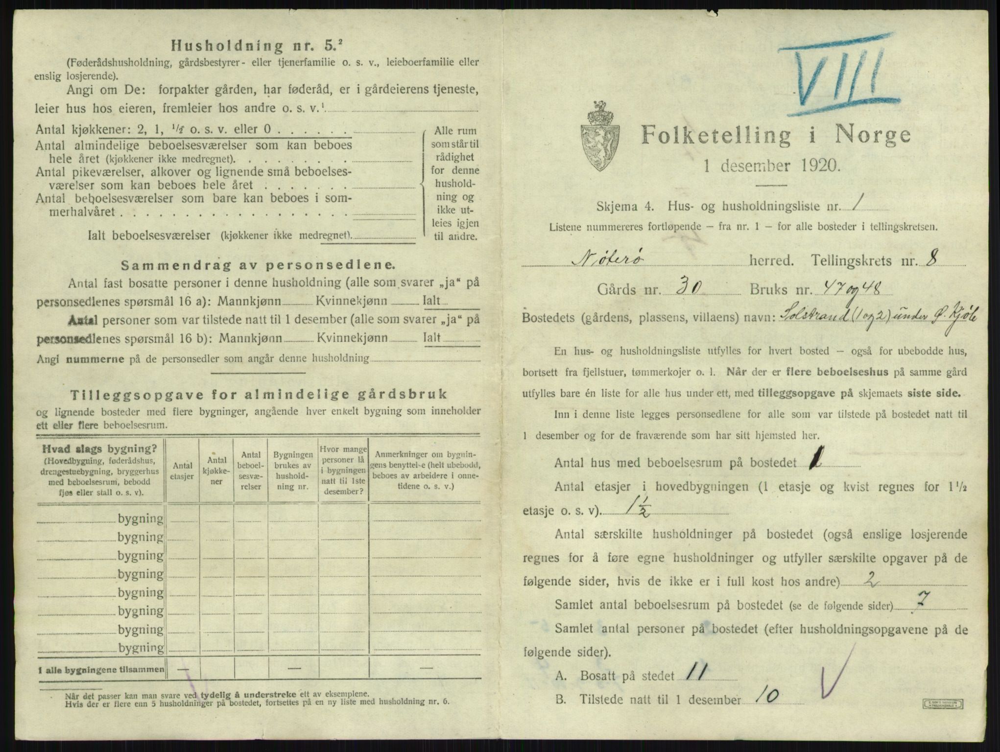 SAKO, 1920 census for Nøtterøy, 1920, p. 1503