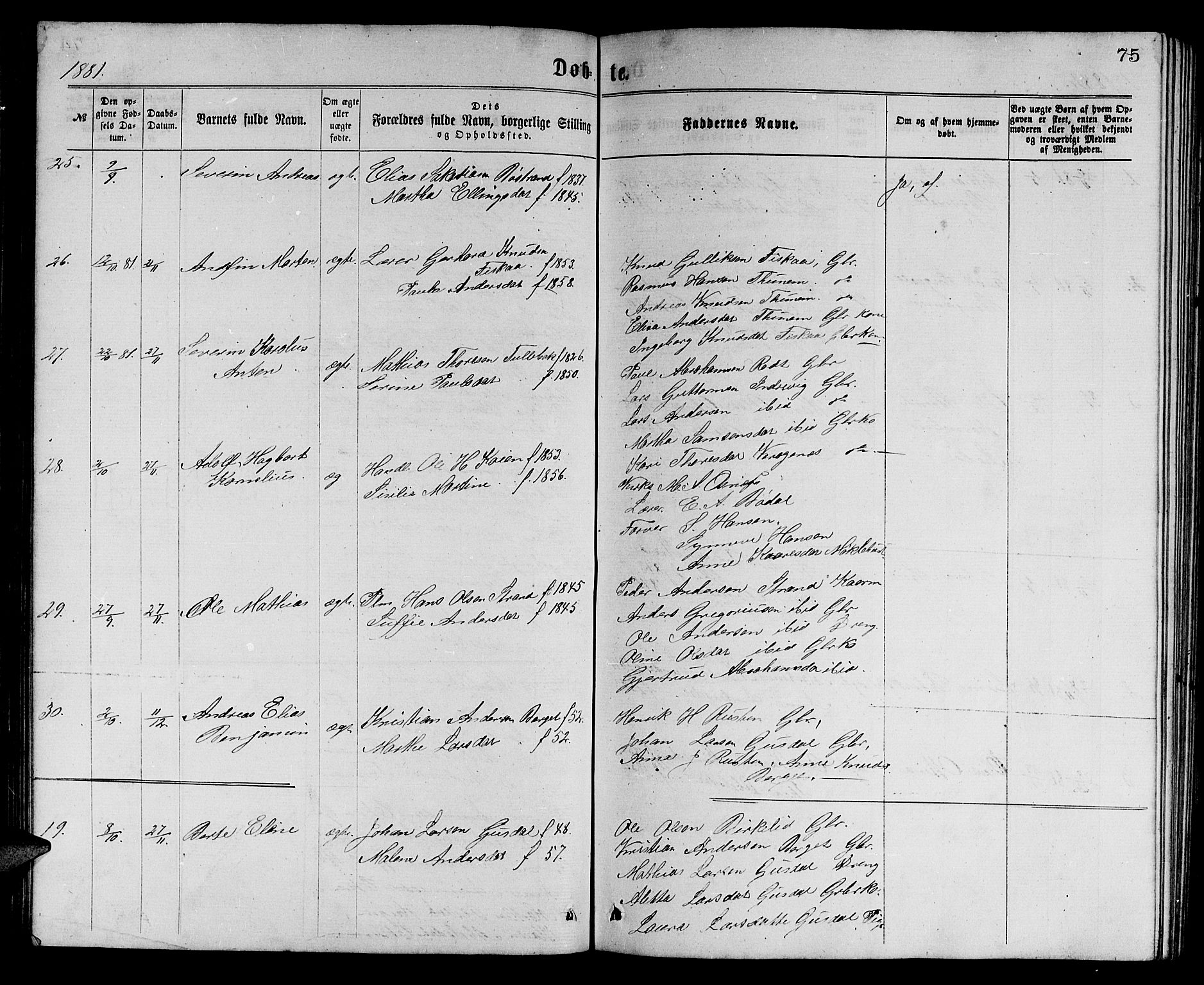 Ministerialprotokoller, klokkerbøker og fødselsregistre - Møre og Romsdal, SAT/A-1454/501/L0016: Parish register (copy) no. 501C02, 1868-1884, p. 75