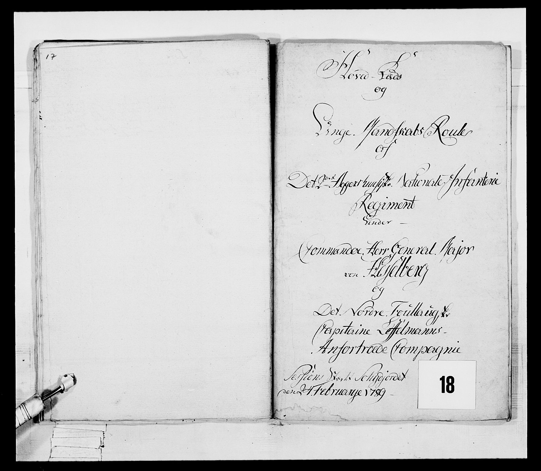 Generalitets- og kommissariatskollegiet, Det kongelige norske kommissariatskollegium, RA/EA-5420/E/Eh/L0045: 2. Akershusiske nasjonale infanteriregiment, 1789, p. 492