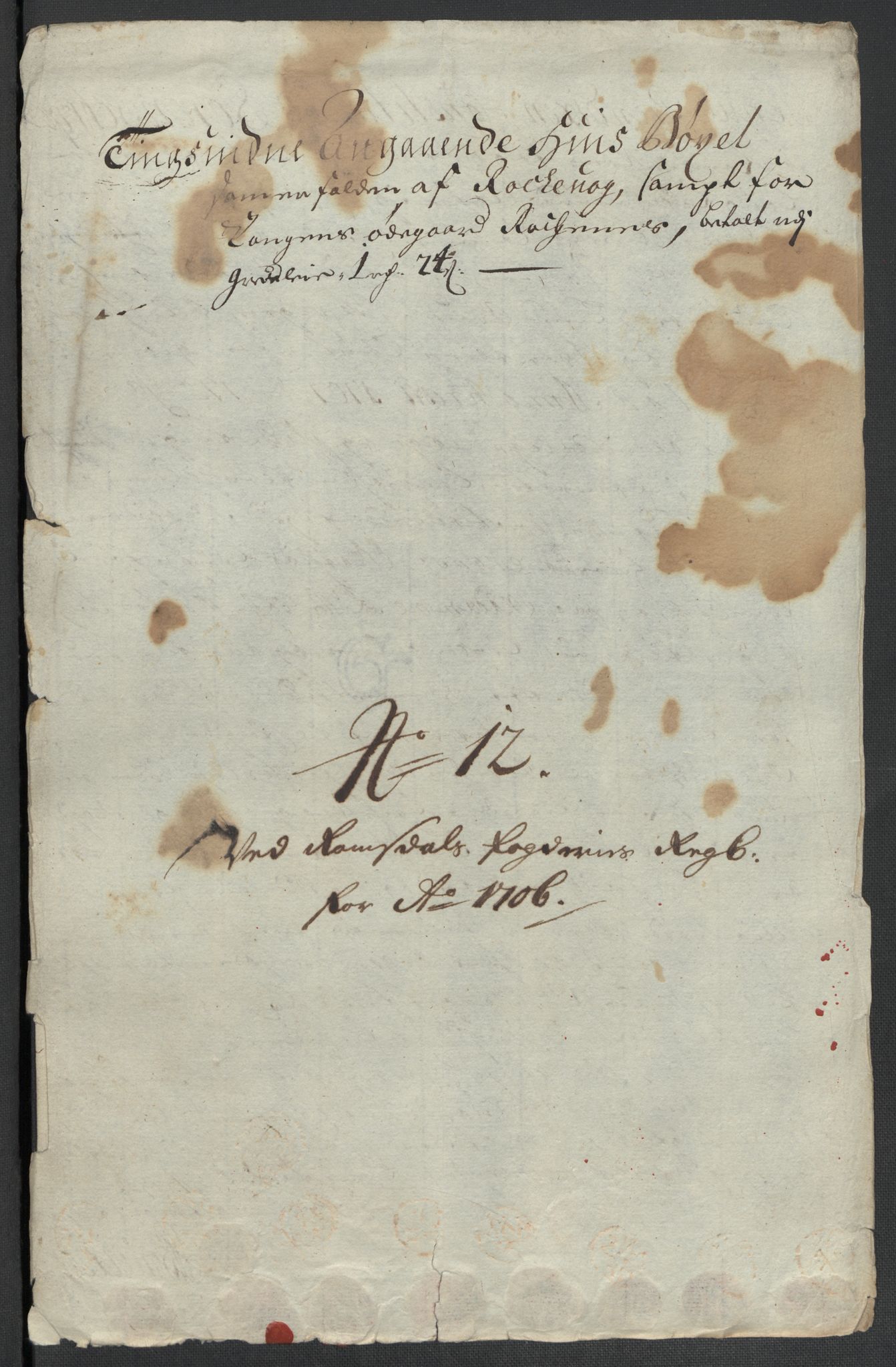 Rentekammeret inntil 1814, Reviderte regnskaper, Fogderegnskap, AV/RA-EA-4092/R55/L3657: Fogderegnskap Romsdal, 1706, p. 106