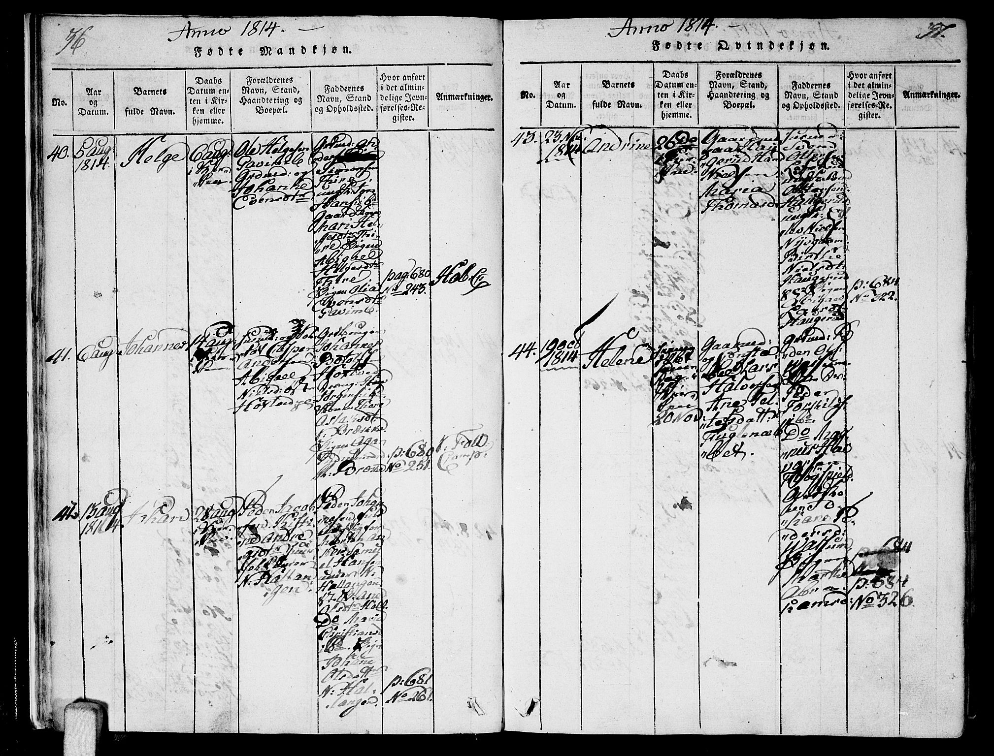 Ås prestekontor Kirkebøker, AV/SAO-A-10894/F/Fa/L0003: Parish register (official) no. I 3, 1814-1818, p. 36-37