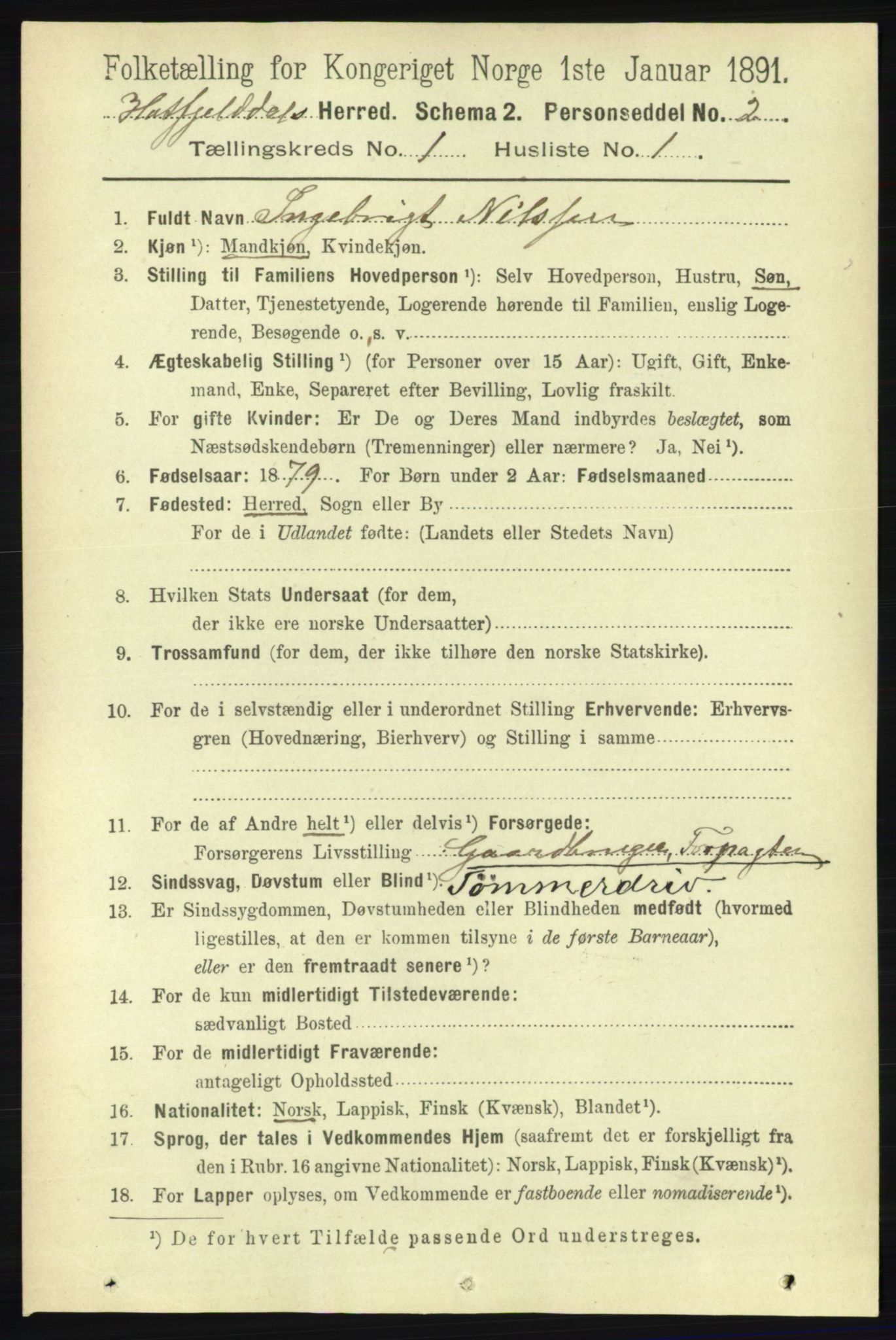 RA, 1891 census for 1826 Hattfjelldal, 1891, p. 40