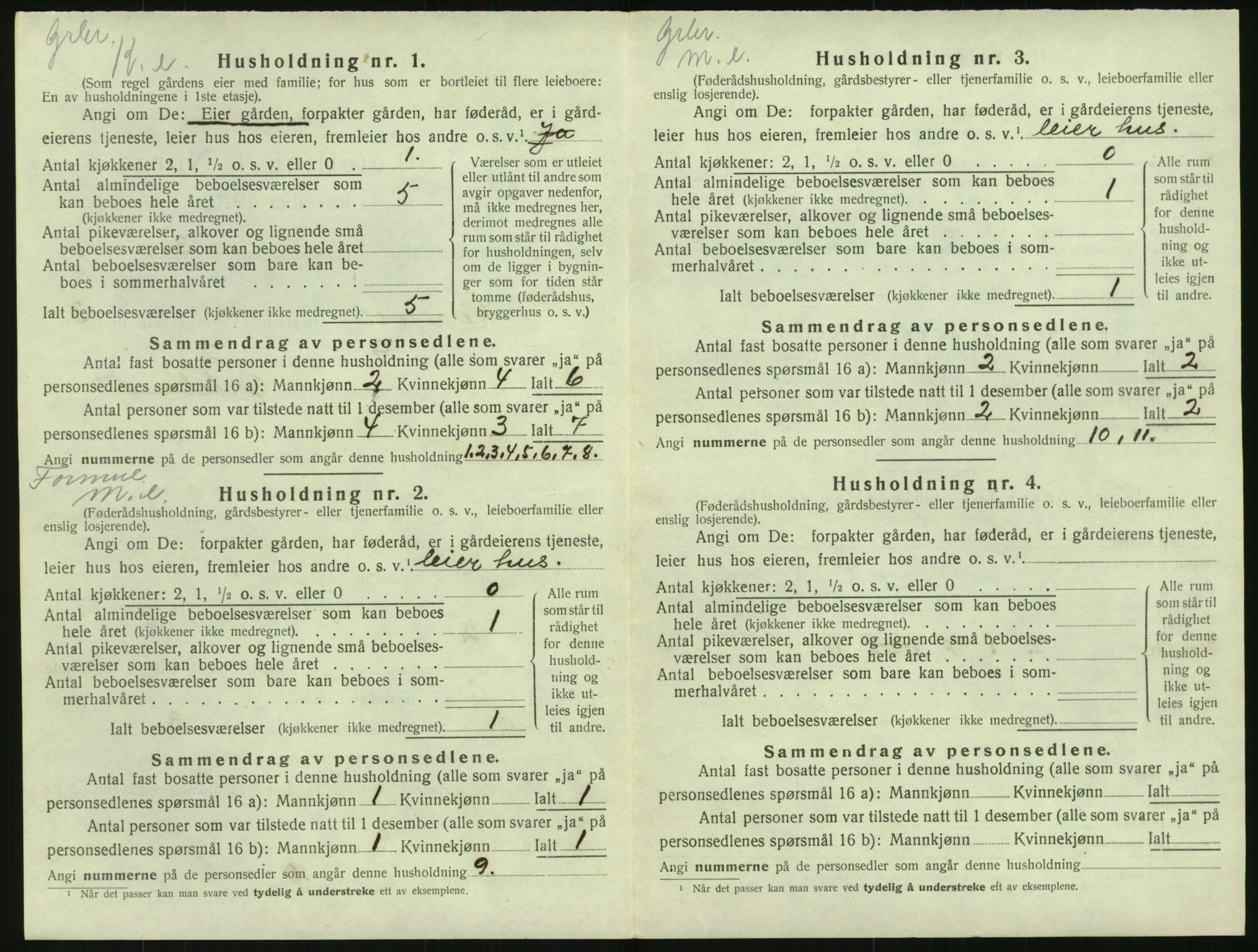 SAK, 1920 census for Herefoss, 1920, p. 97