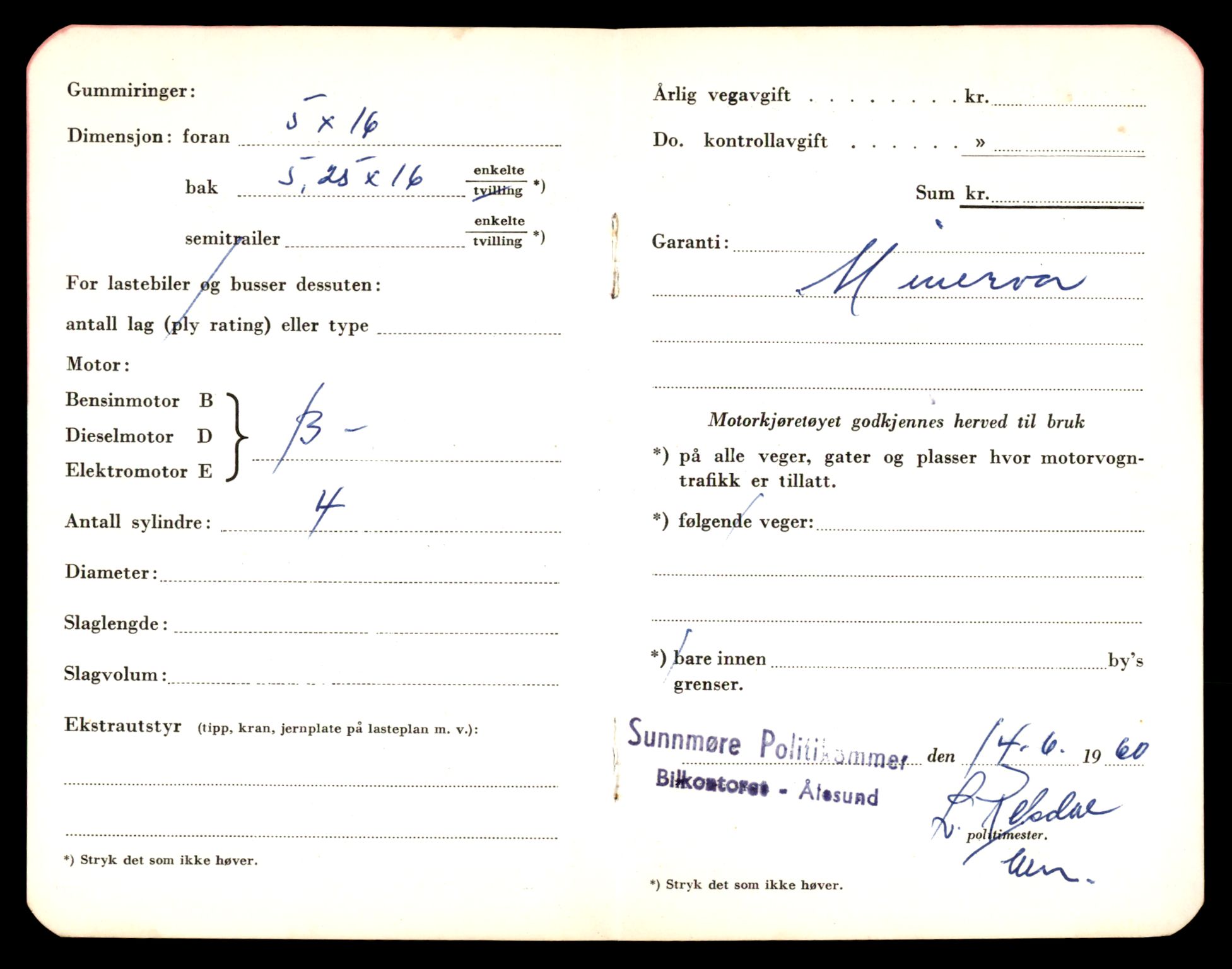 Møre og Romsdal vegkontor - Ålesund trafikkstasjon, AV/SAT-A-4099/F/Fe/L0022: Registreringskort for kjøretøy T 10584 - T 10694, 1927-1998, p. 114