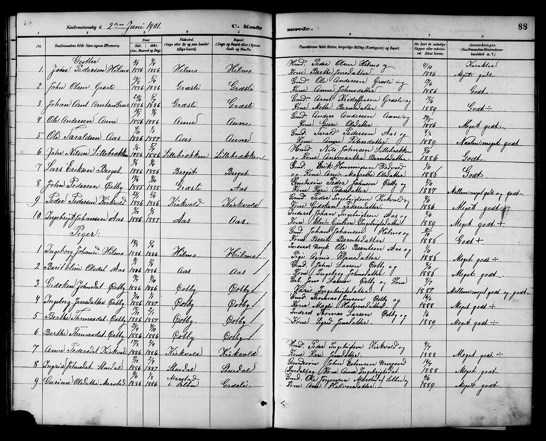 Ministerialprotokoller, klokkerbøker og fødselsregistre - Sør-Trøndelag, SAT/A-1456/698/L1167: Parish register (copy) no. 698C04, 1888-1907, p. 88