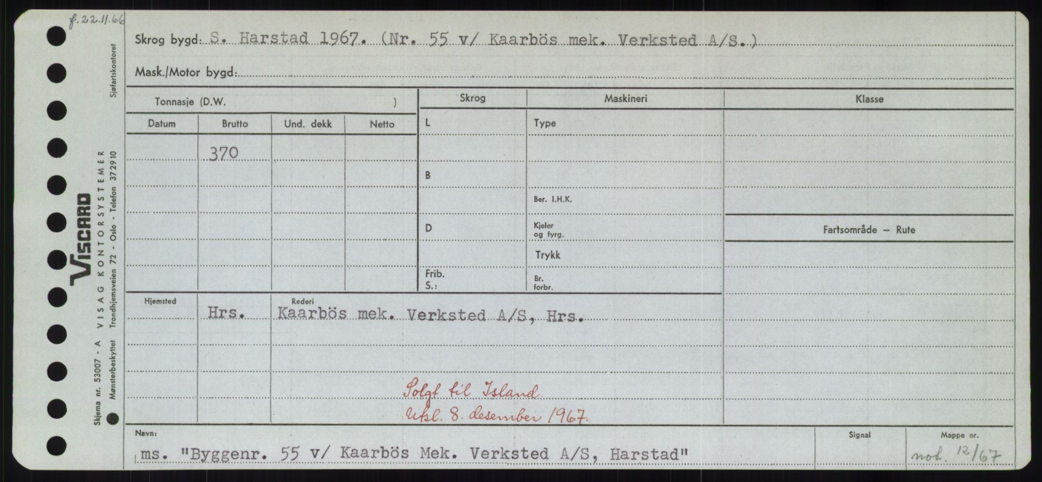 Sjøfartsdirektoratet med forløpere, Skipsmålingen, RA/S-1627/H/Hd/L0006: Fartøy, Byg-Båt, p. 463