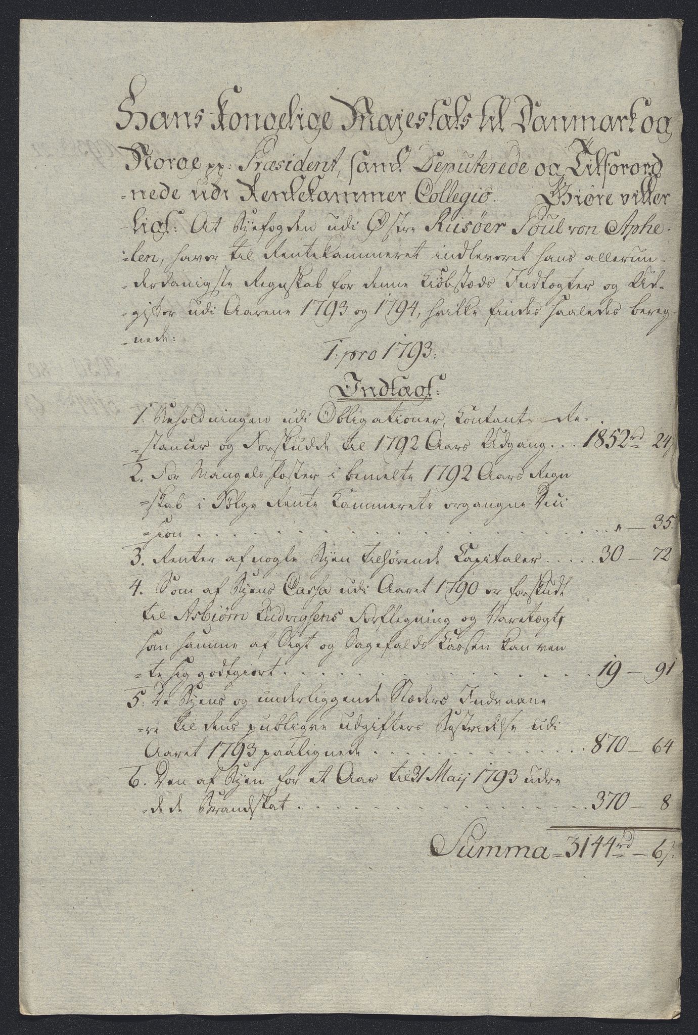 Danske Kanselli 1800-1814, RA/EA-3024/K/Kk/Kka/Kkac/L0234: Kjøpstadregnskap Øster Risør, 1791-1795, p. 230