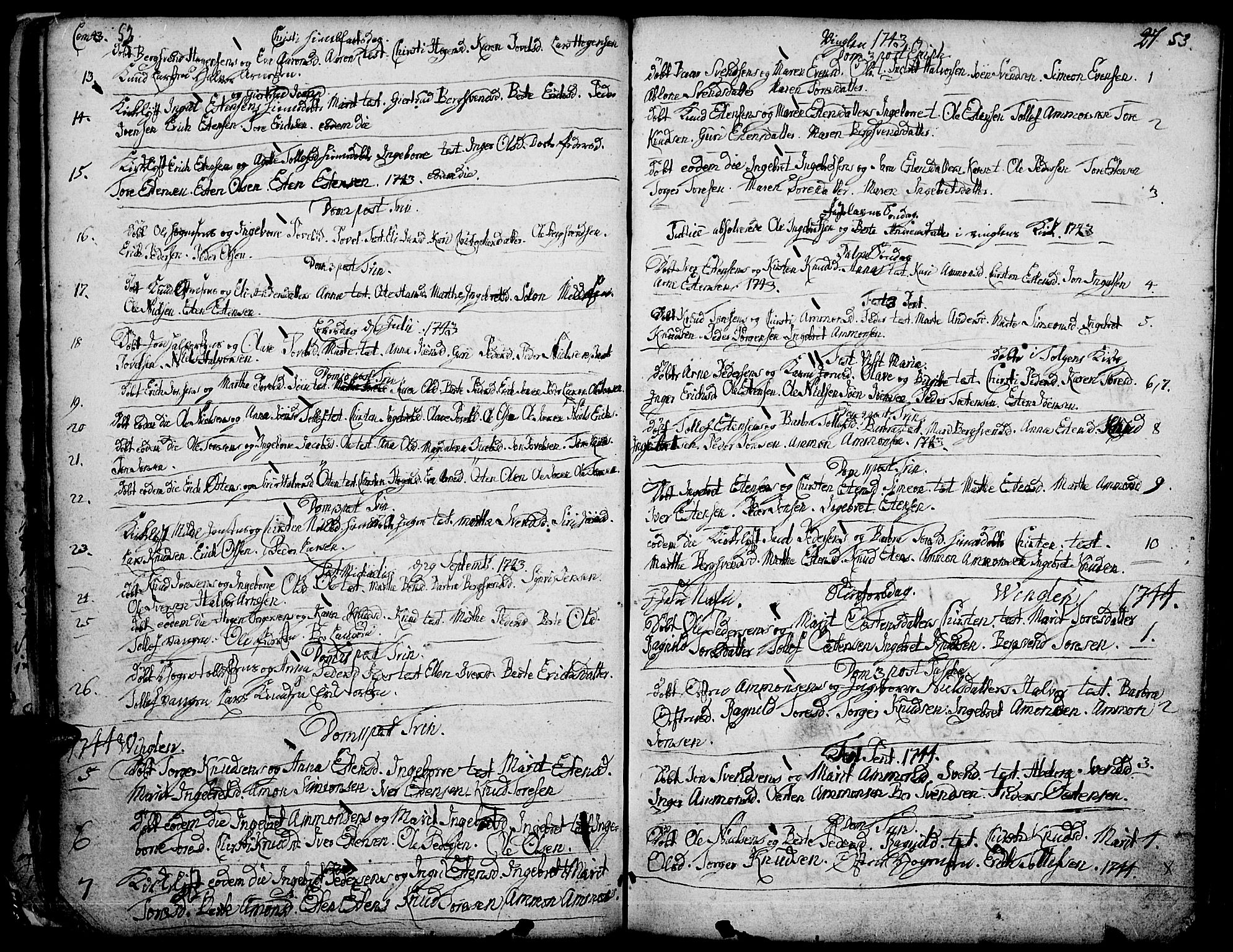Tolga prestekontor, AV/SAH-PREST-062/K/L0001: Parish register (official) no. 1, 1733-1767, p. 52-53