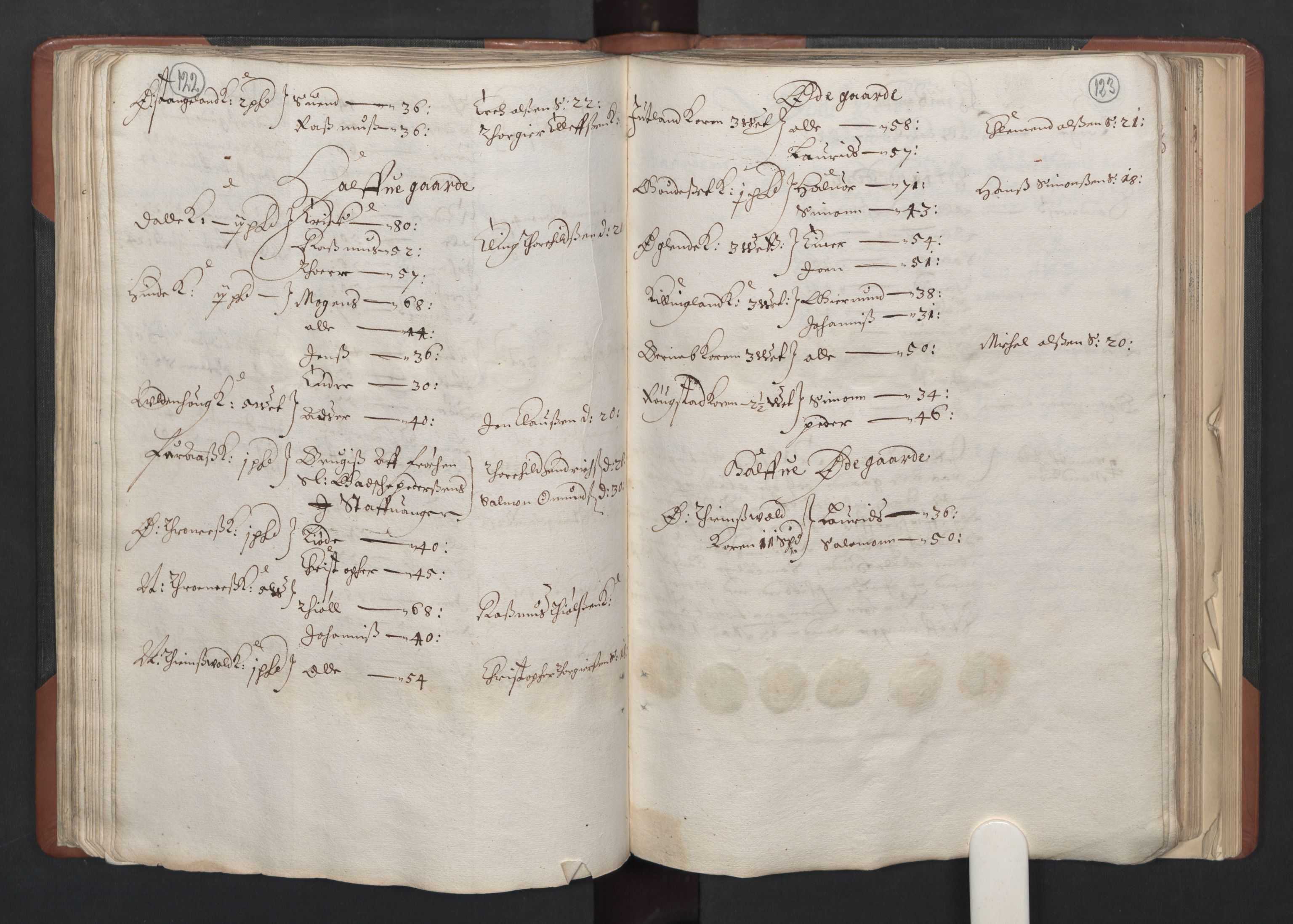 RA, Bailiff's Census 1664-1666, no. 11: Jæren and Dalane fogderi, 1664, p. 122-123