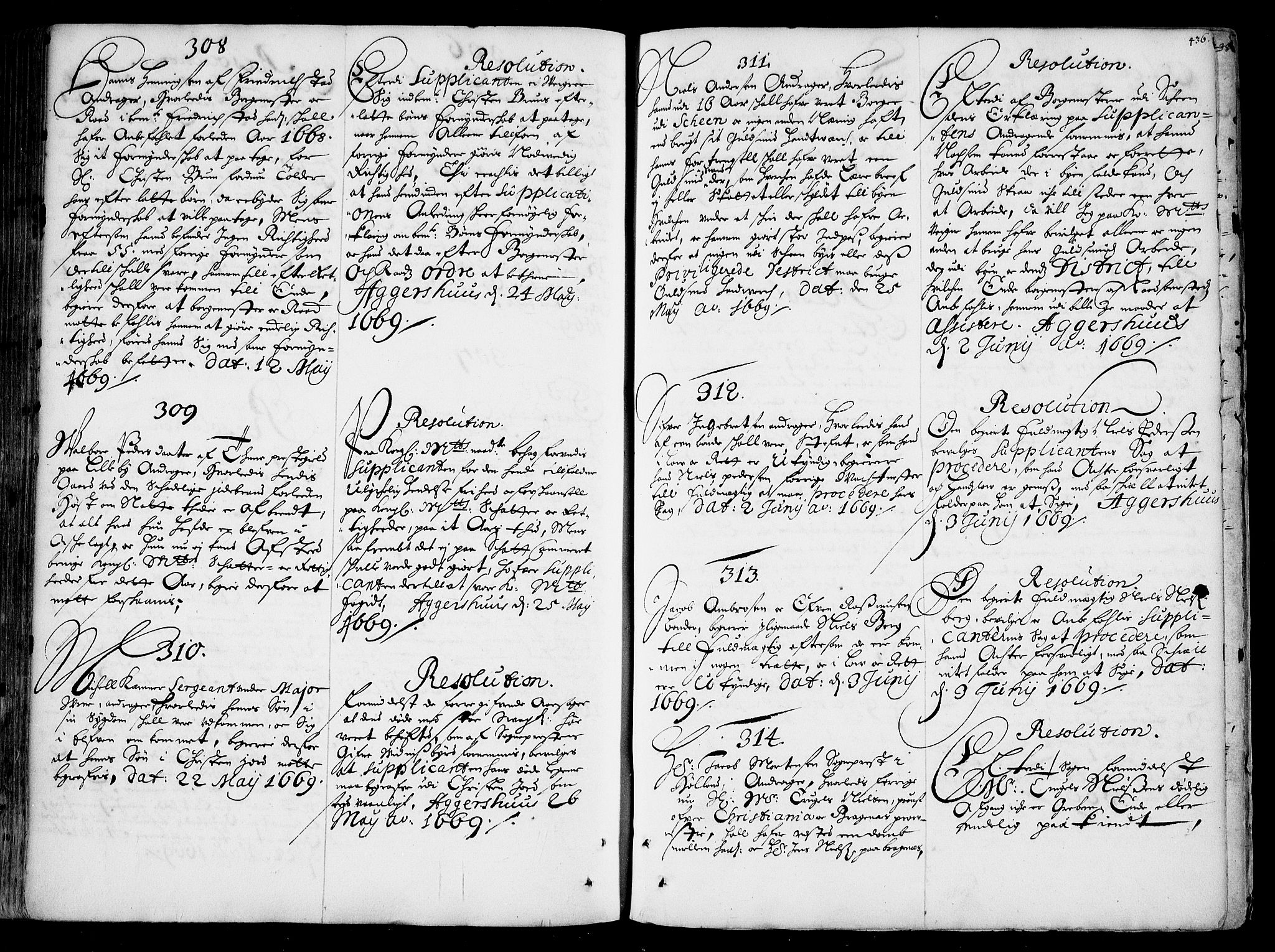 Stattholderembetet 1572-1771, AV/RA-EA-2870/Ad/L0001: Supplikasjons- og resolusjonsprotokoll, 1662-1669, p. 435b-436a