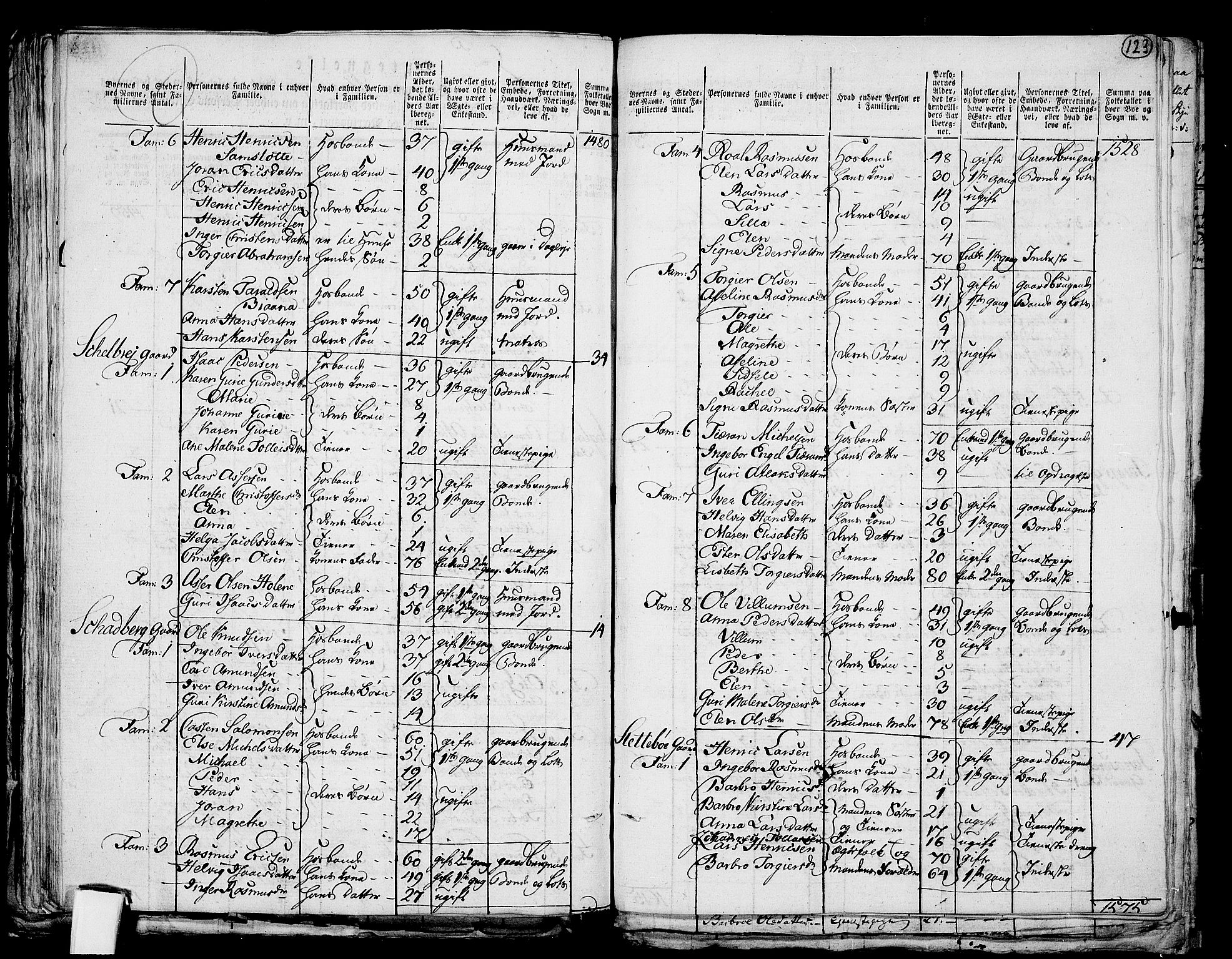 RA, 1801 census for 1116P Eigersund, 1801, p. 122b-123a