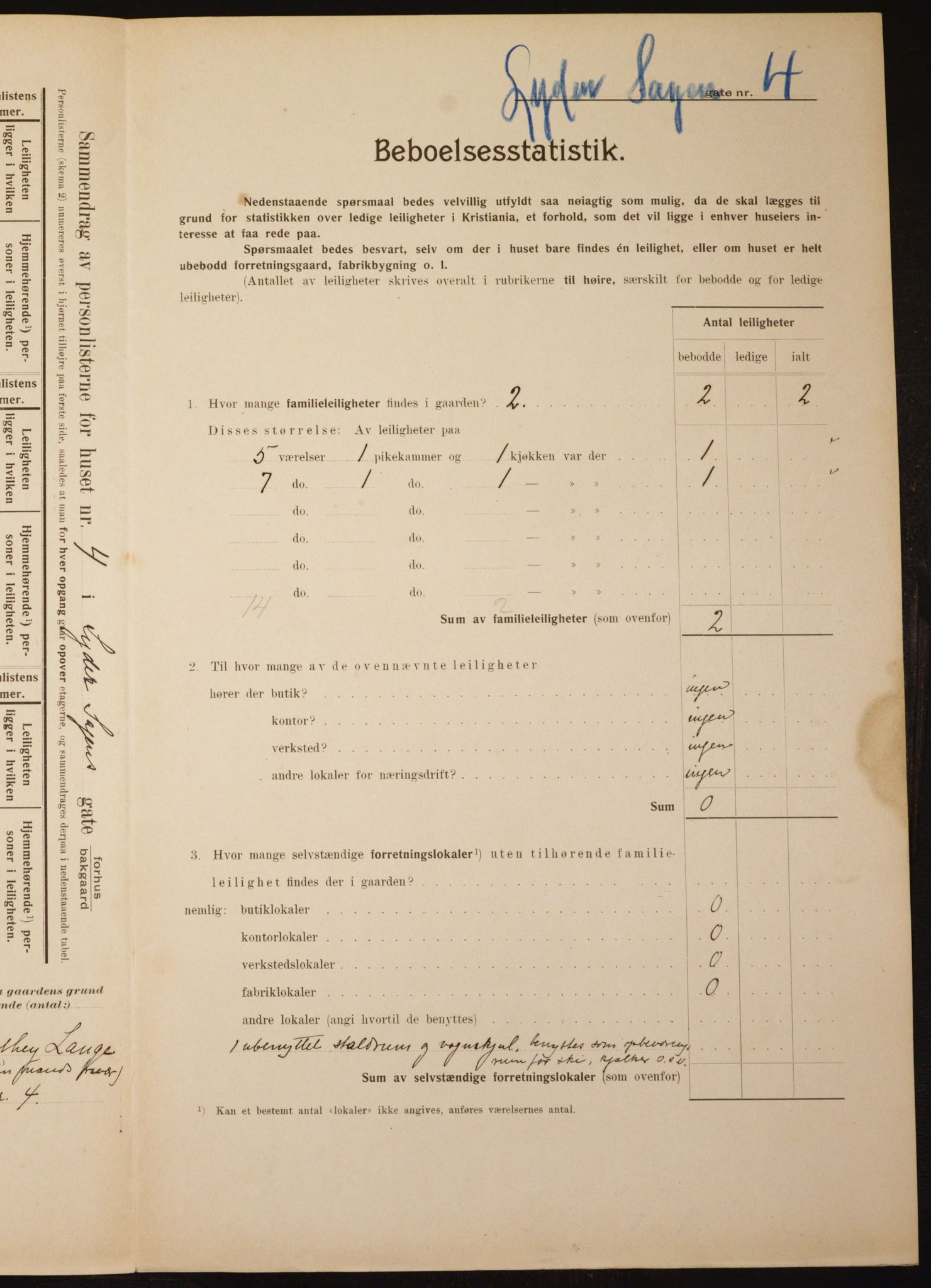 OBA, Municipal Census 1910 for Kristiania, 1910, p. 56450