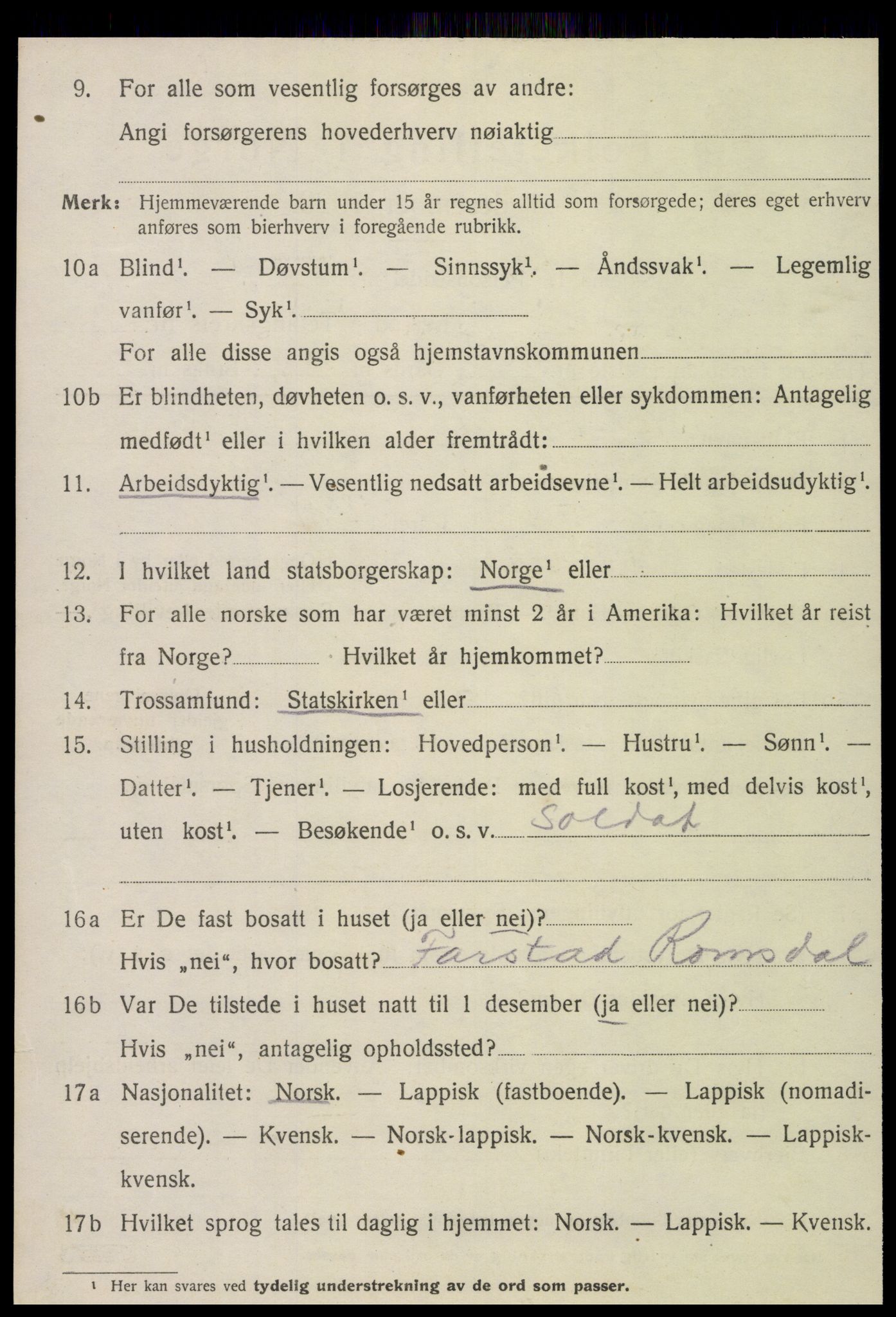 SAT, 1920 census for Stjørdal, 1920, p. 5993