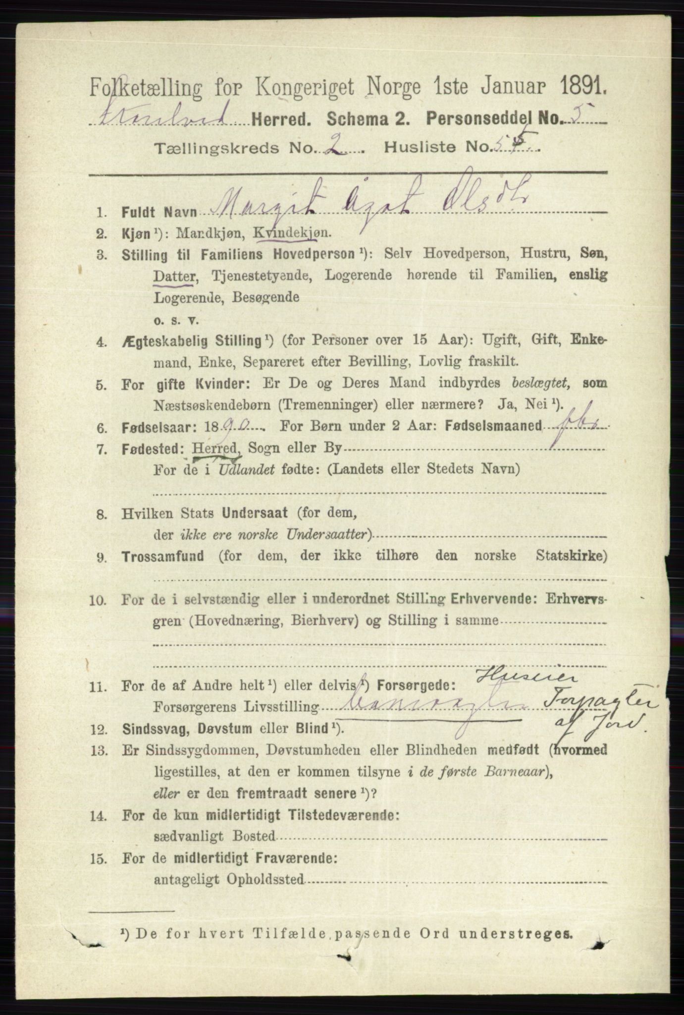 RA, 1891 census for 0430 Stor-Elvdal, 1891, p. 759