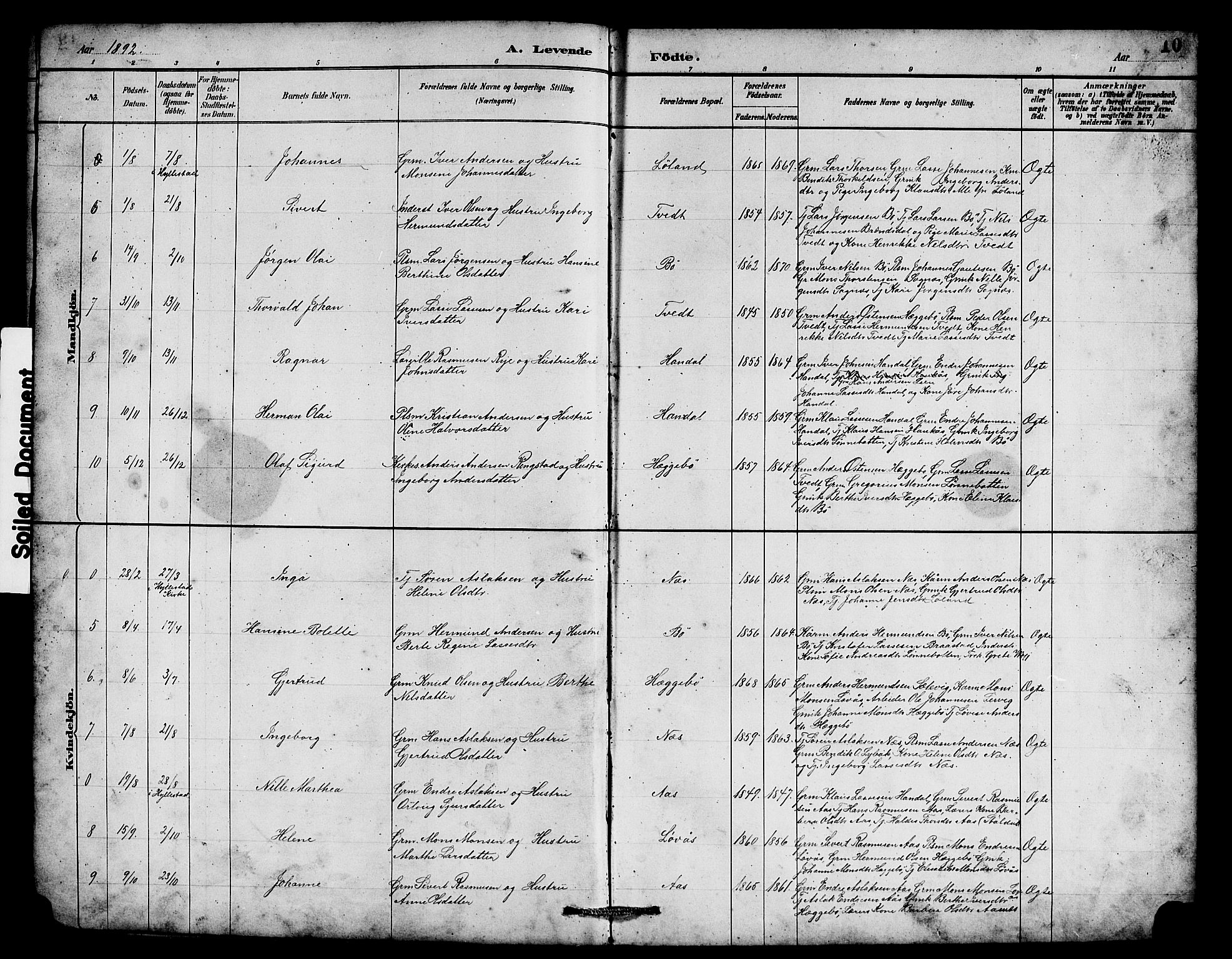Hyllestad sokneprestembete, SAB/A-80401: Parish register (copy) no. B 2, 1889-1915, p. 10