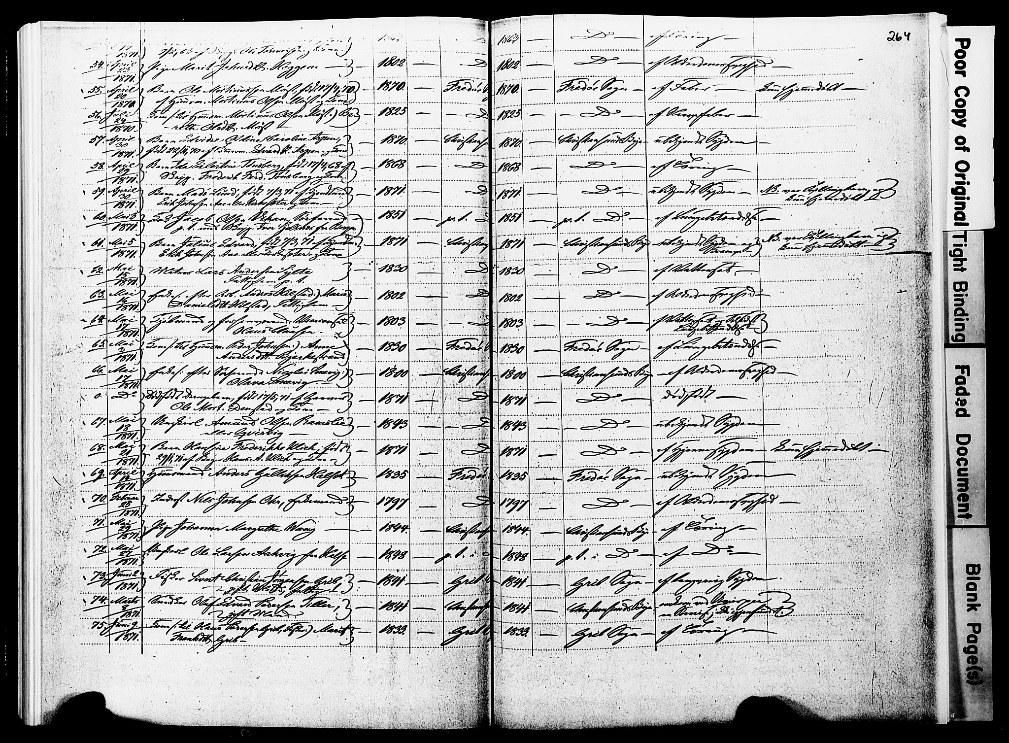 Ministerialprotokoller, klokkerbøker og fødselsregistre - Møre og Romsdal, AV/SAT-A-1454/572/L0857: Parish register (official) no. 572D01, 1866-1872, p. 263-264